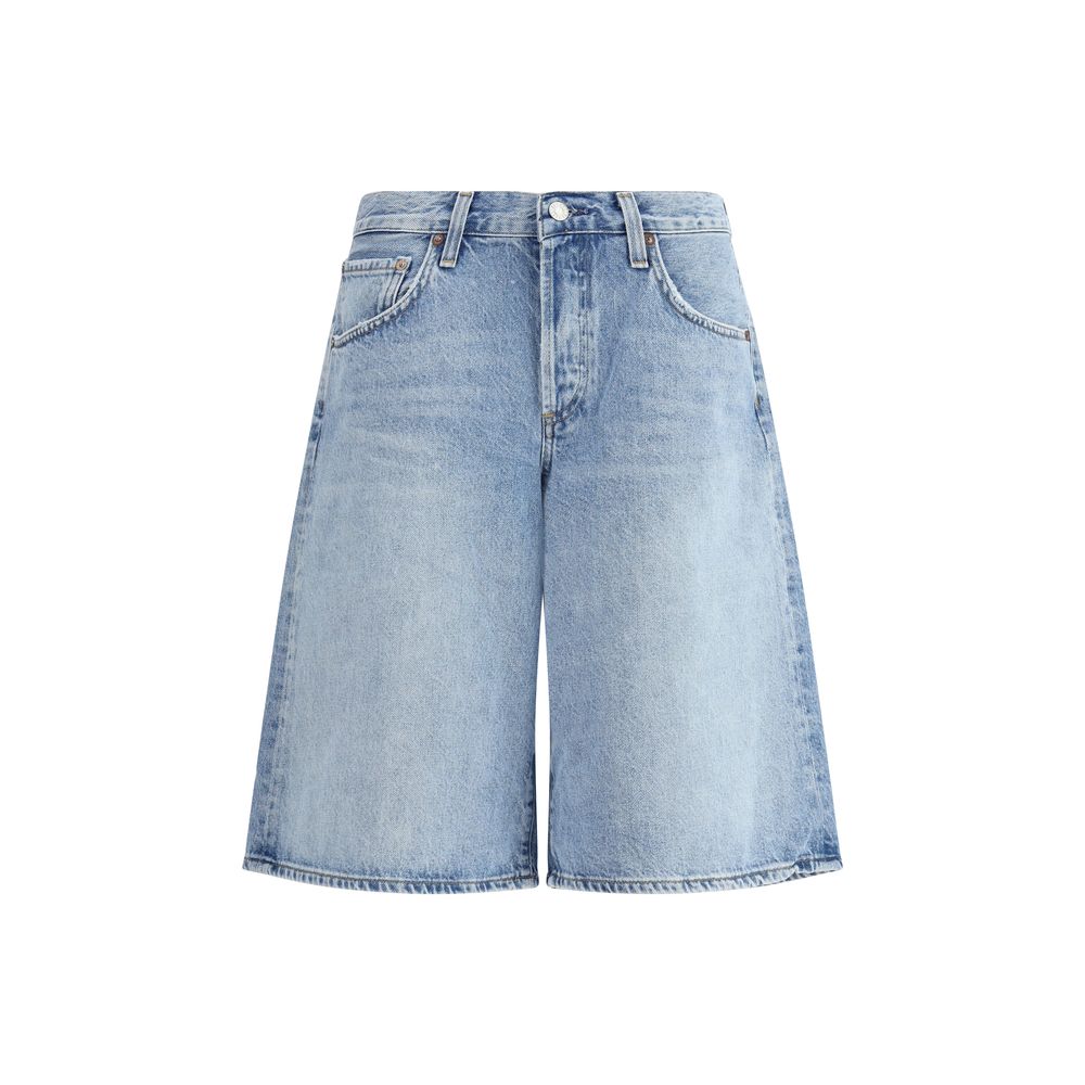 Agolde Light Blue Cotton Bermuda Shorts | Regal Royce