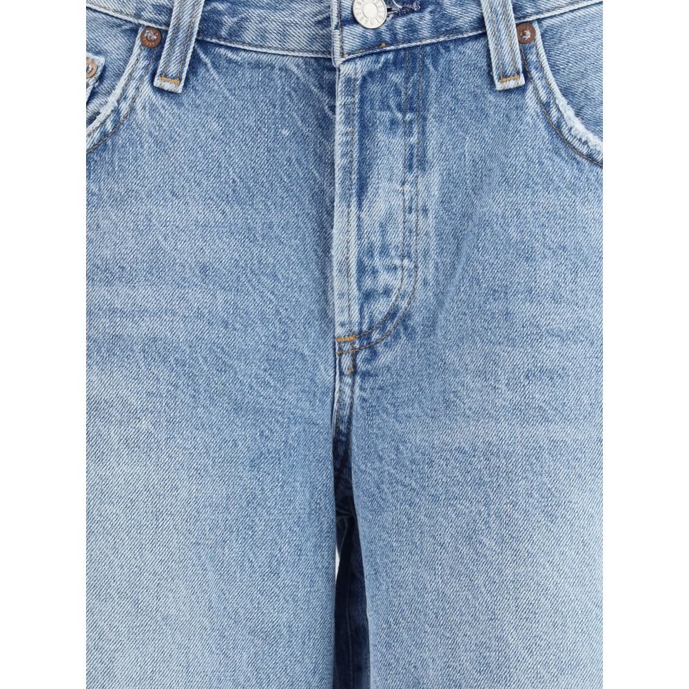 Agolde Light Blue Cotton Bermuda Shorts | Regal Royce