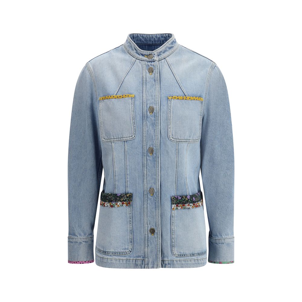 Valentino Light Blue Cotton Denim Jacket | Regal Royce