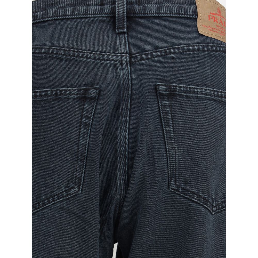 Prada Black Cotton Straight-Leg Jeans | Regal Royce