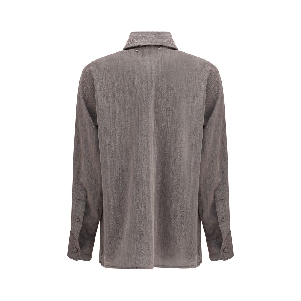 Golden Goose Brown Fleece Wool Dress Shirt