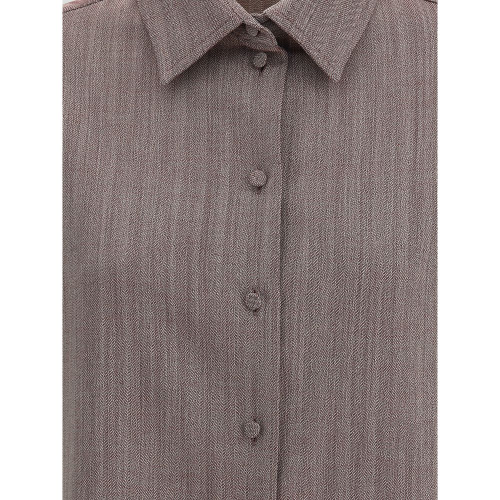 Golden Goose Brown Fleece Wool Dress Shirt | Regal Royce