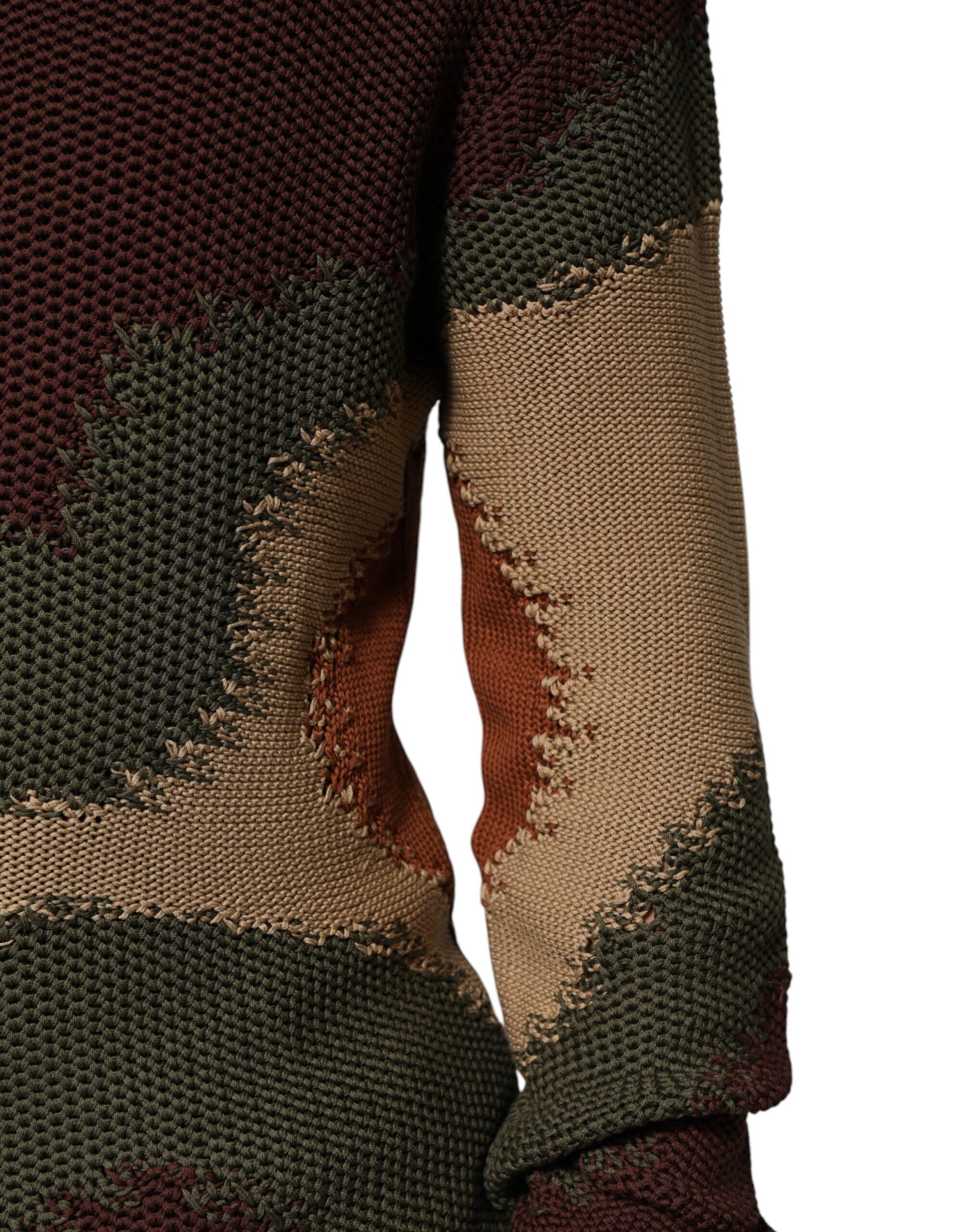 Dolce & Gabbana Multicolor Cotton Abstract Men Pullover Sweater | Regal Royce