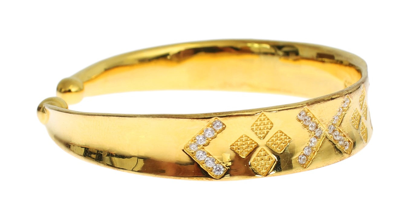 Nialaya CZ Gold Sterling 925 Silver Bangle Bracelet | Regal Royce