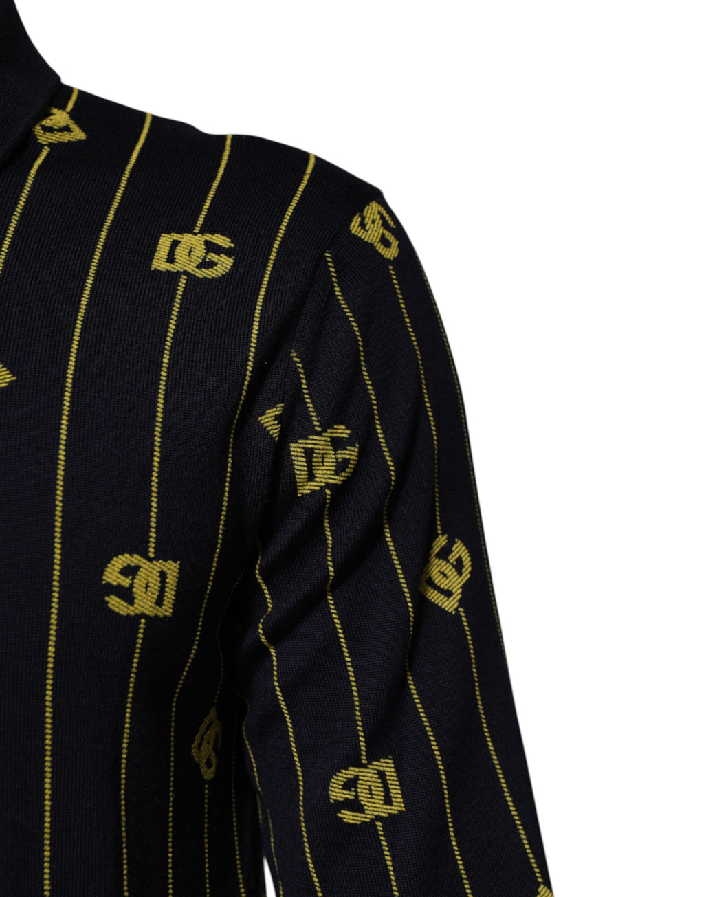 Dolce & Gabbana Black Logo Jacquard Knitted Polo Shirt T-shirt