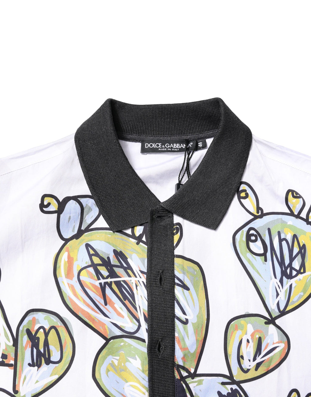 Dolce & Gabbana White Sketch Print Oversized Mens Polo T-shirt