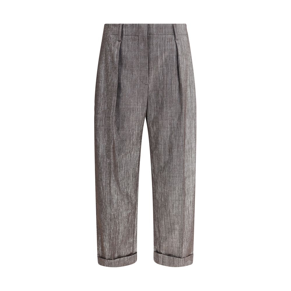 Brunello Cucinelli Brown Polyester Casual Pants | Regal Royce