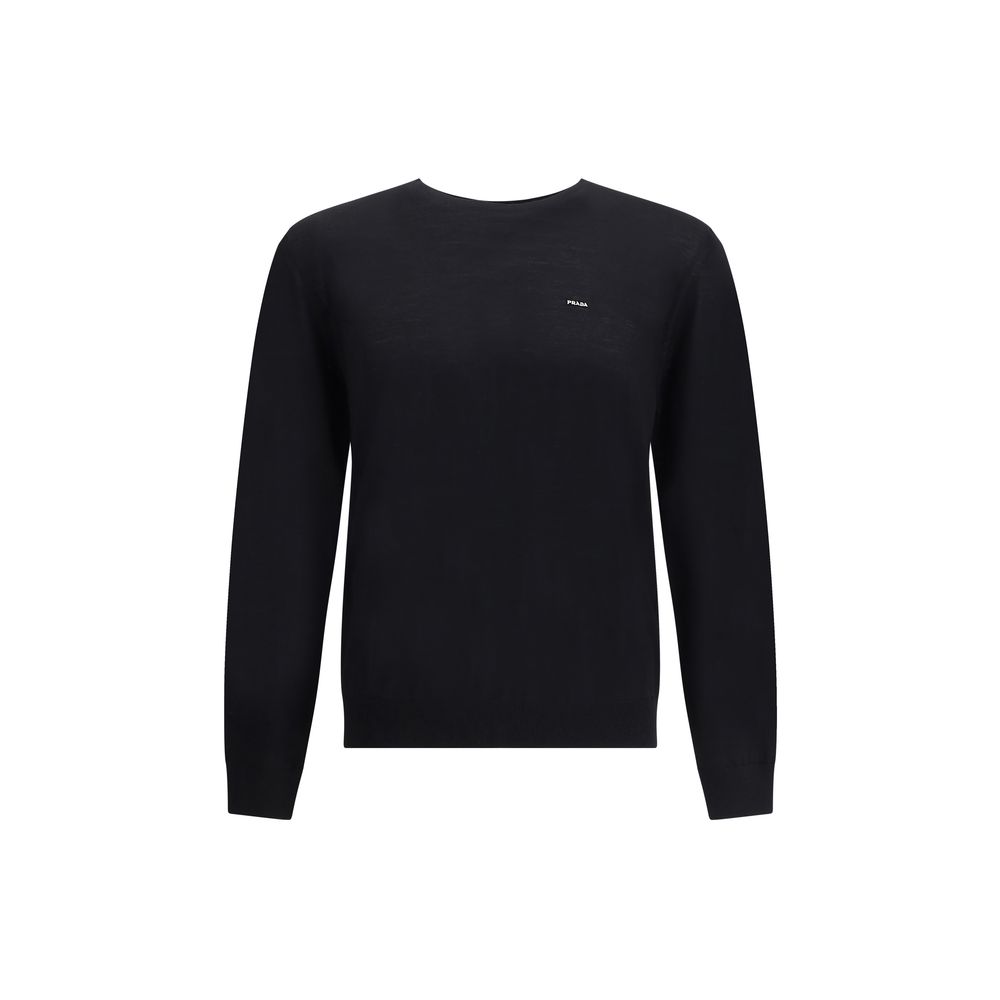 Prada Black Fleece Wool Sweatshirt | Regal Royce