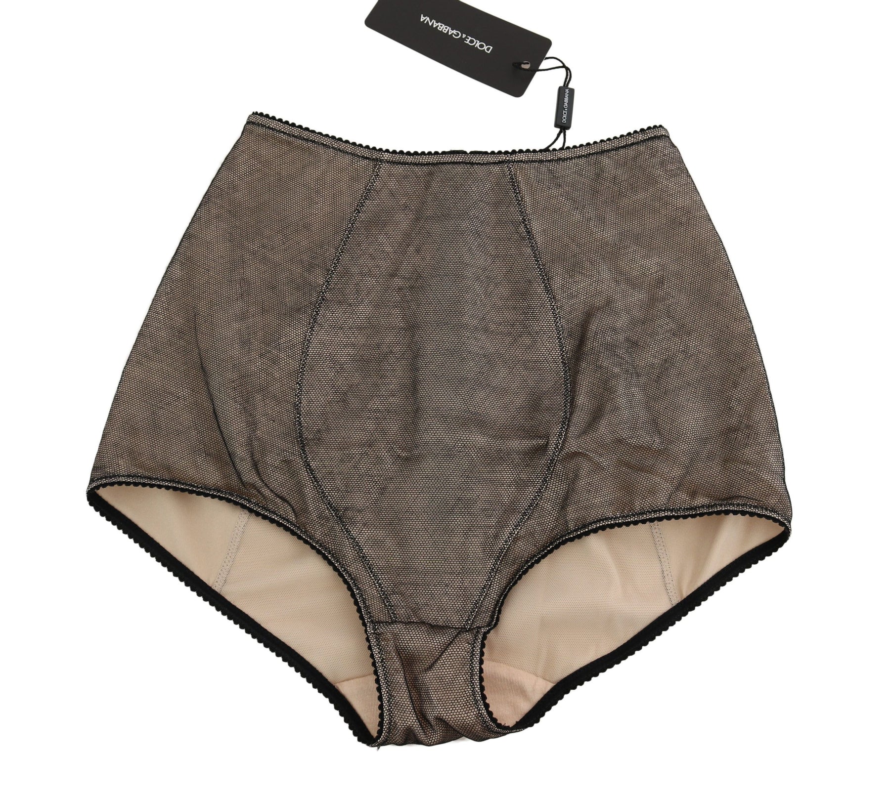 Dolce & Gabbana Bottoms Underwear Beige With Black Net | Regal Royce