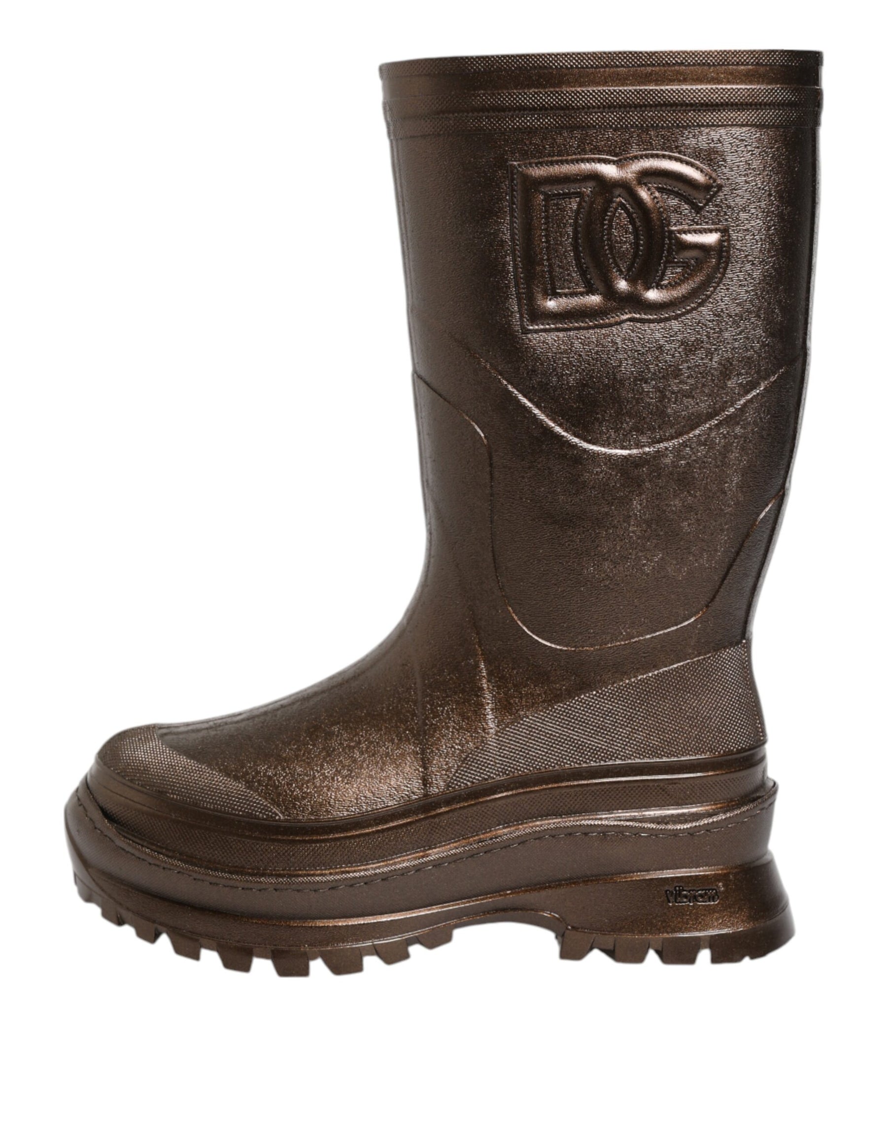 Dolce & Gabbana Metallic Bronze Pull On Rain Boots Shoes | Regal Royce