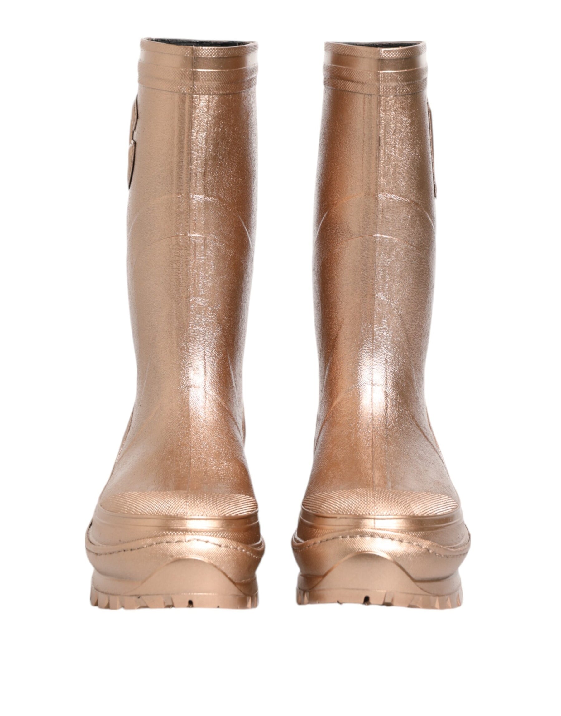 Dolce & Gabbana Rose Gold Rubber Pull On Rain Boots  Shoes | Regal Royce