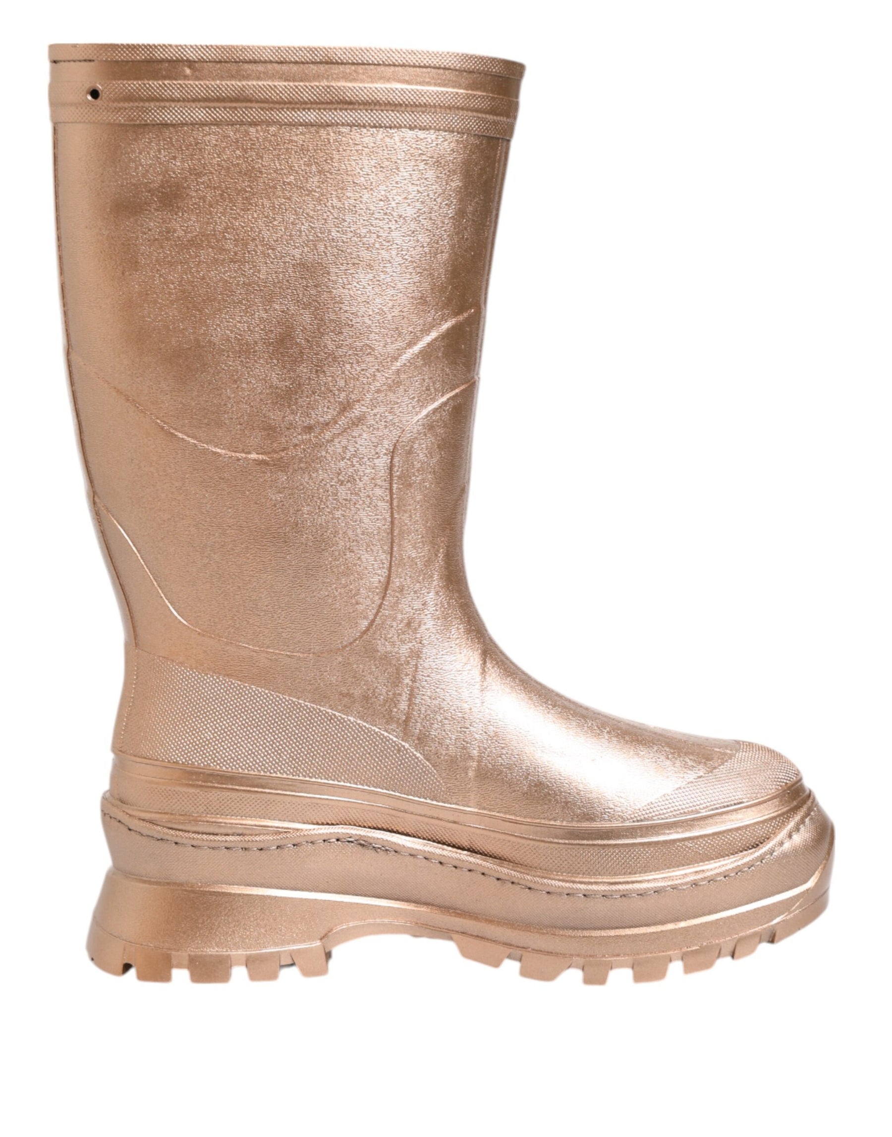 Dolce & Gabbana Rose Gold Rubber Pull On Rain Boots  Shoes | Regal Royce
