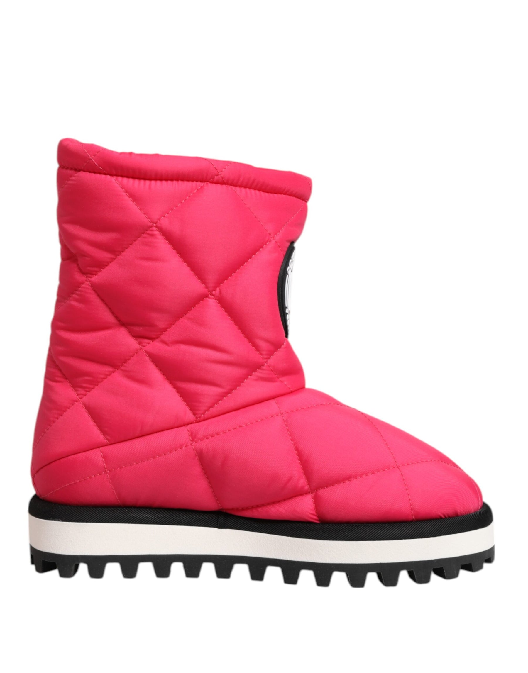 Dolce & Gabbana Pink White Viscose Padded Mid Calf Boots Shoes | Regal Royce