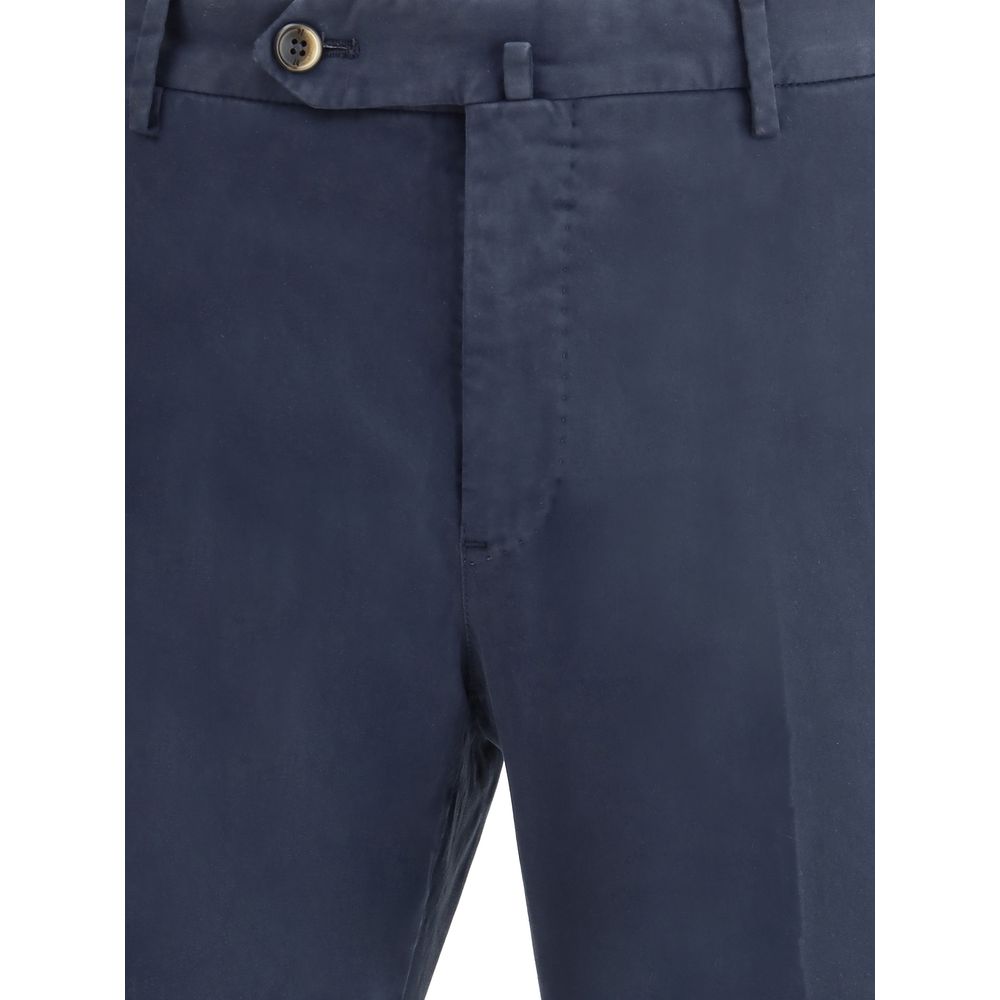 PT Torino Blue Cotton Casual Pants