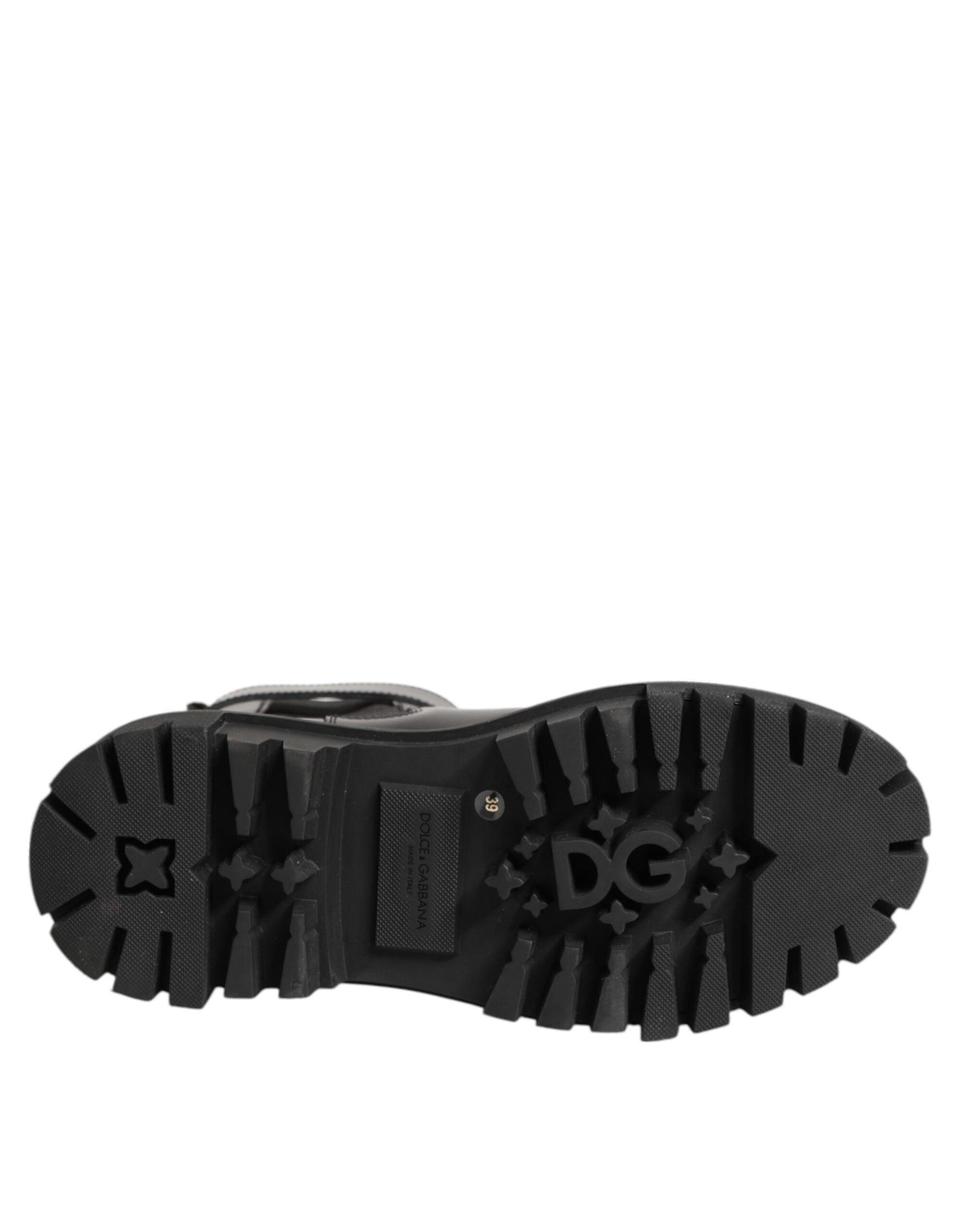 Dolce & Gabbana Black Calfskin DG Logo Strap Ankle Boots Shoes | Regal Royce