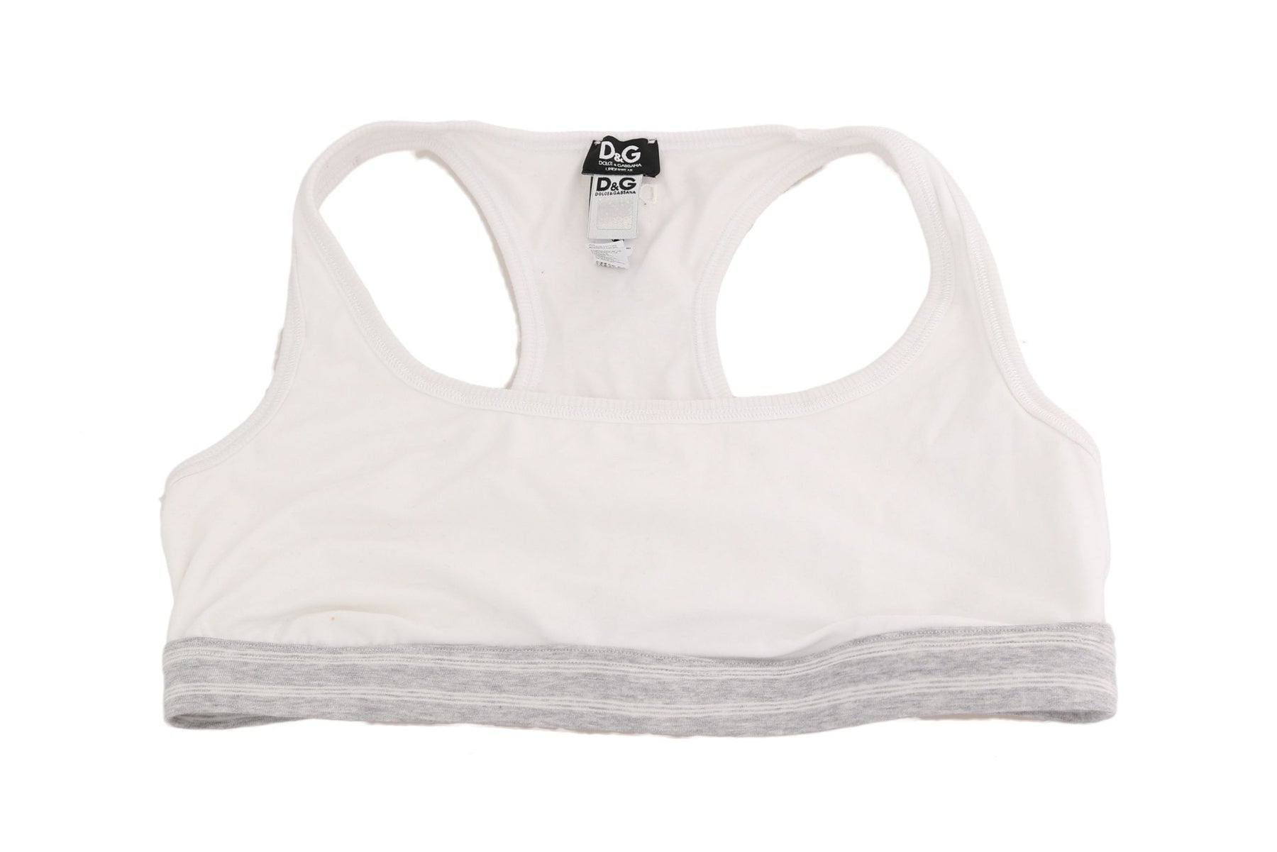 Dolce & Gabbana White Cotton Sport Stretch Bra Underwear | Regal Royce