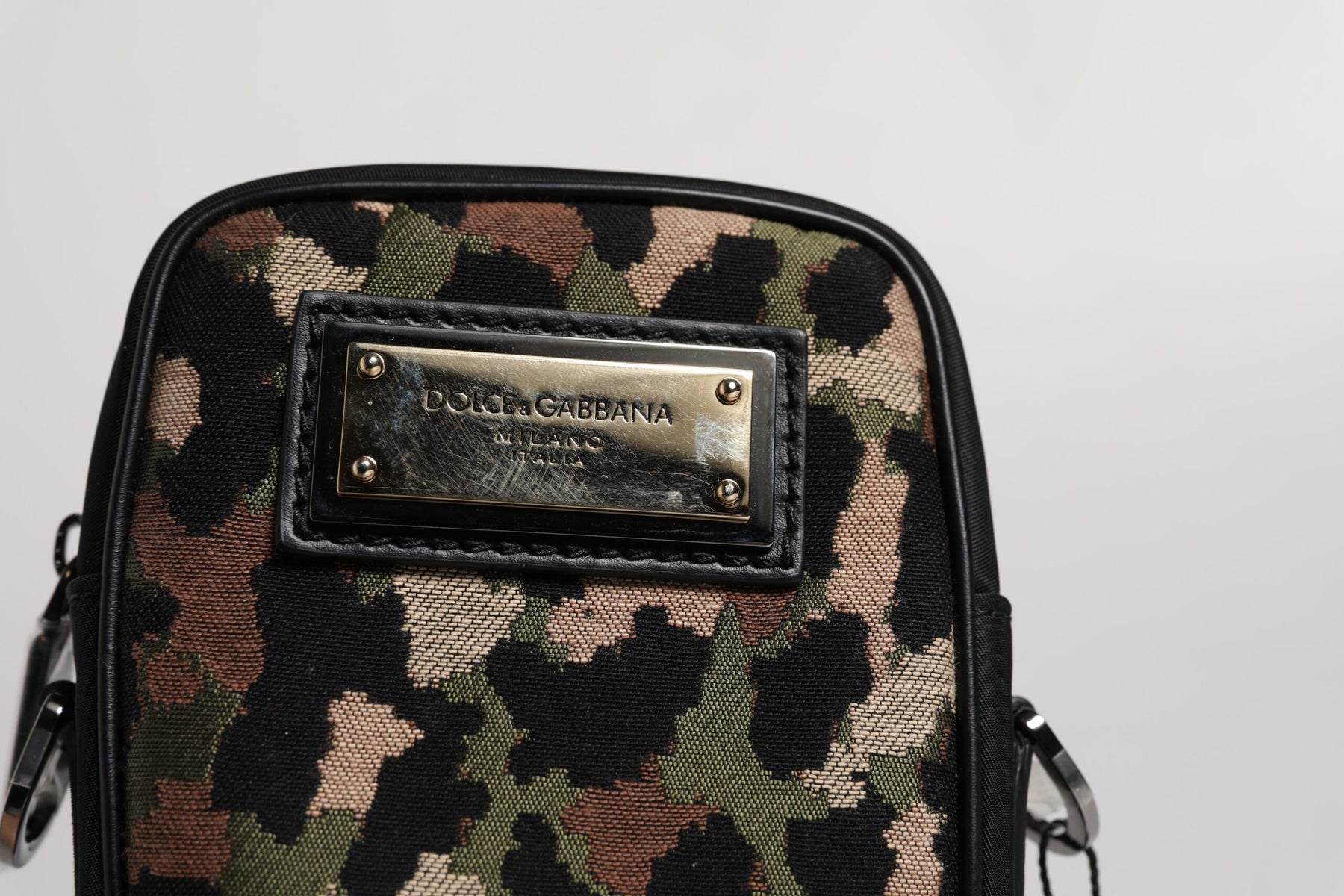 Dolce & Gabbana Multicolor Leopard Jacquard Logo Plaque Neck Strap Bag | Regal Royce