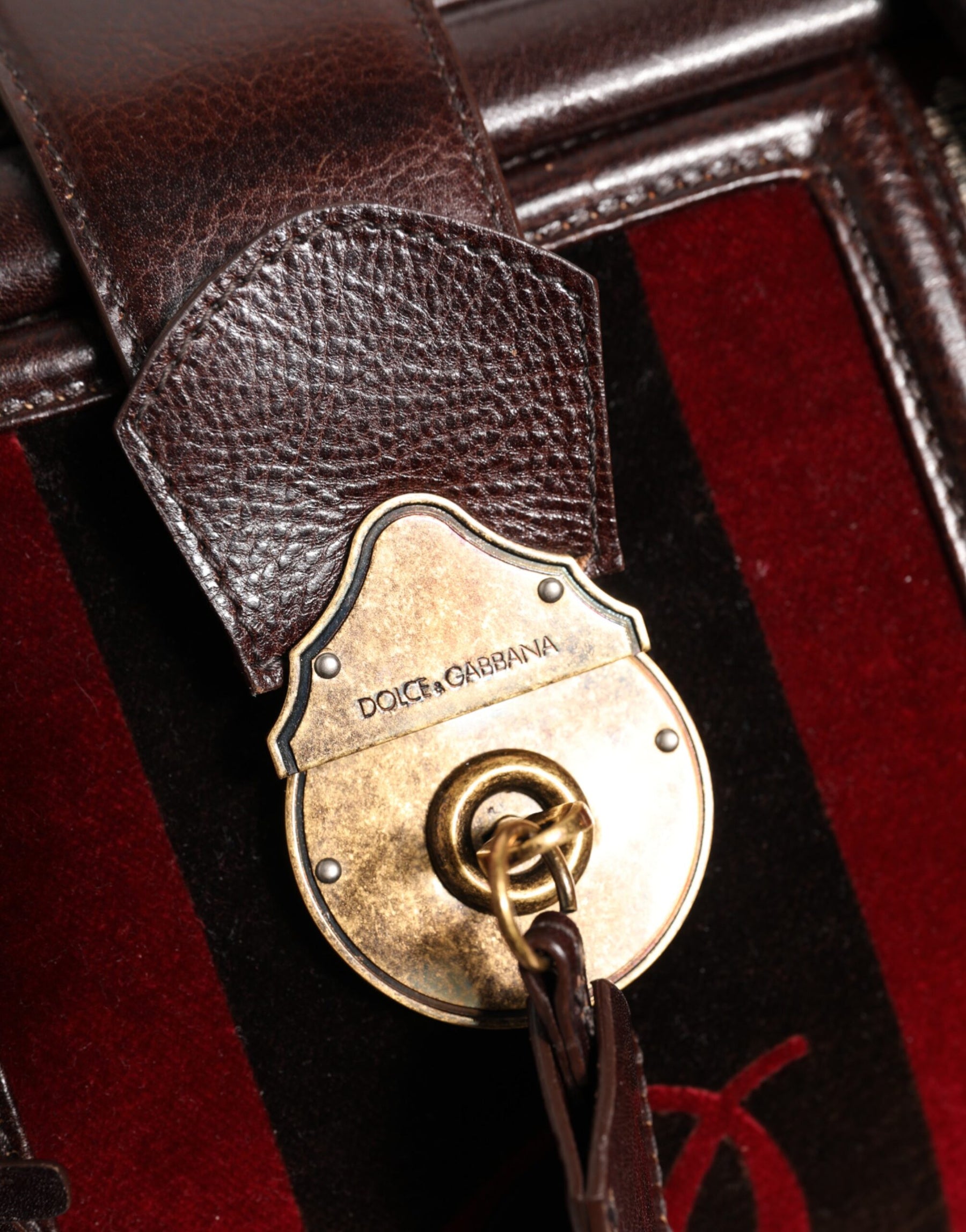 Dolce & Gabbana Multicolor Leather Jacquard Velvet Travel Duffle Bag | Regal Royce