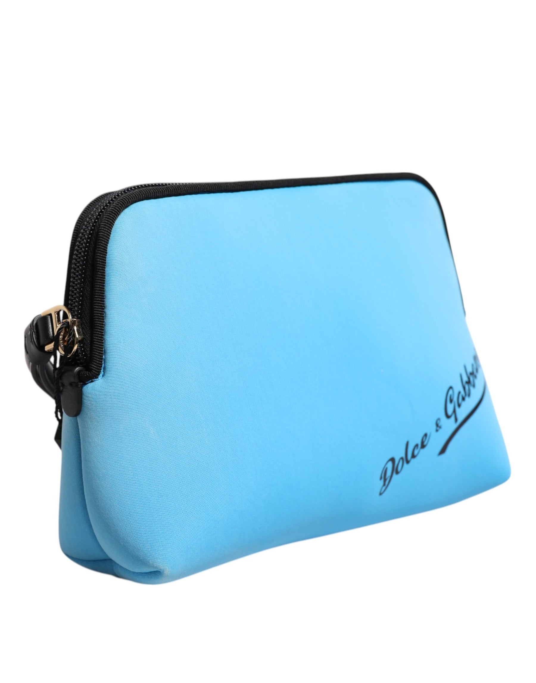 Dolce & Gabbana Blue Nylon DG Logo Print Clutch Zip Pouch Bag | Regal Royce