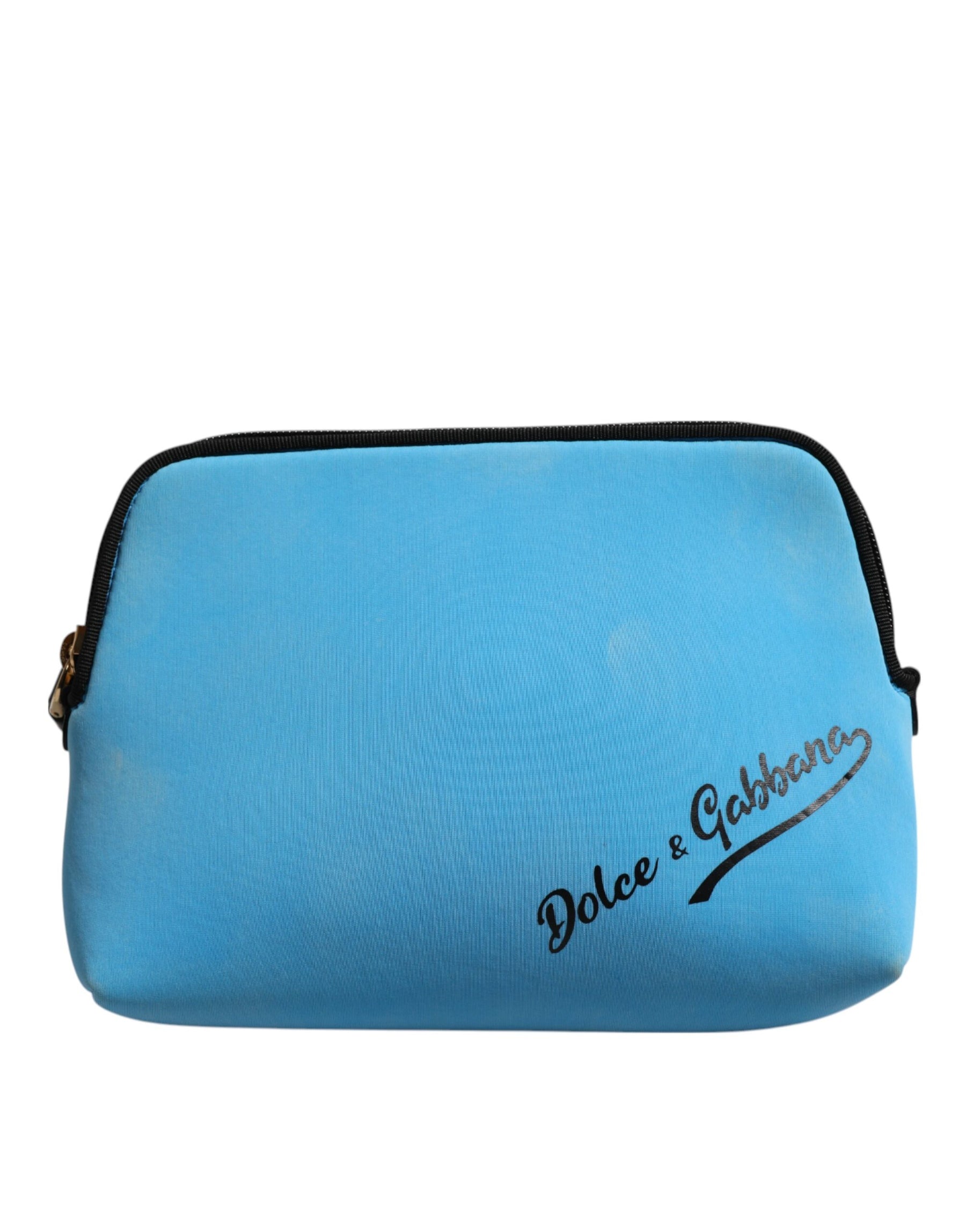 Dolce & Gabbana Blue Nylon DG Logo Print Clutch Zip Pouch Bag | Regal Royce