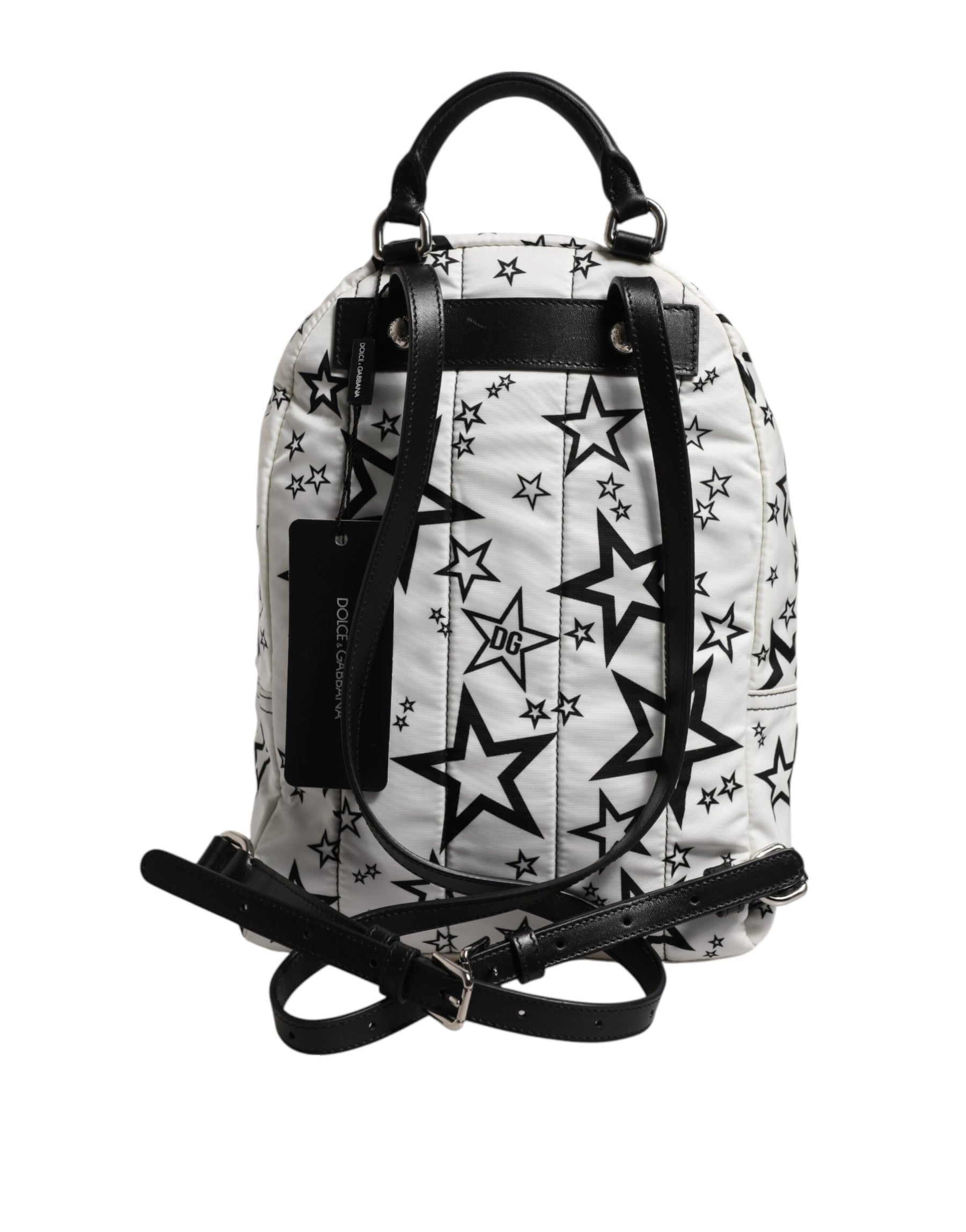 Dolce & Gabbana White DG Stars Print Nylon Travel Backpack Bag | Regal Royce