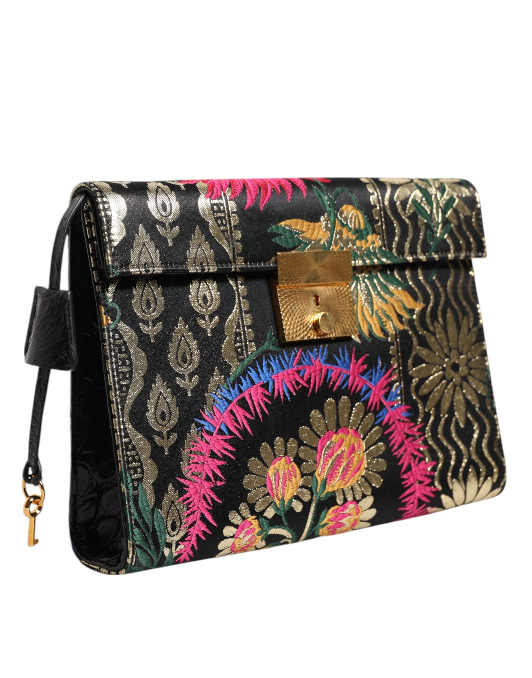 Dolce & Gabbana Multicolor Jacquard Floral Document Briefcase Bag | Regal Royce