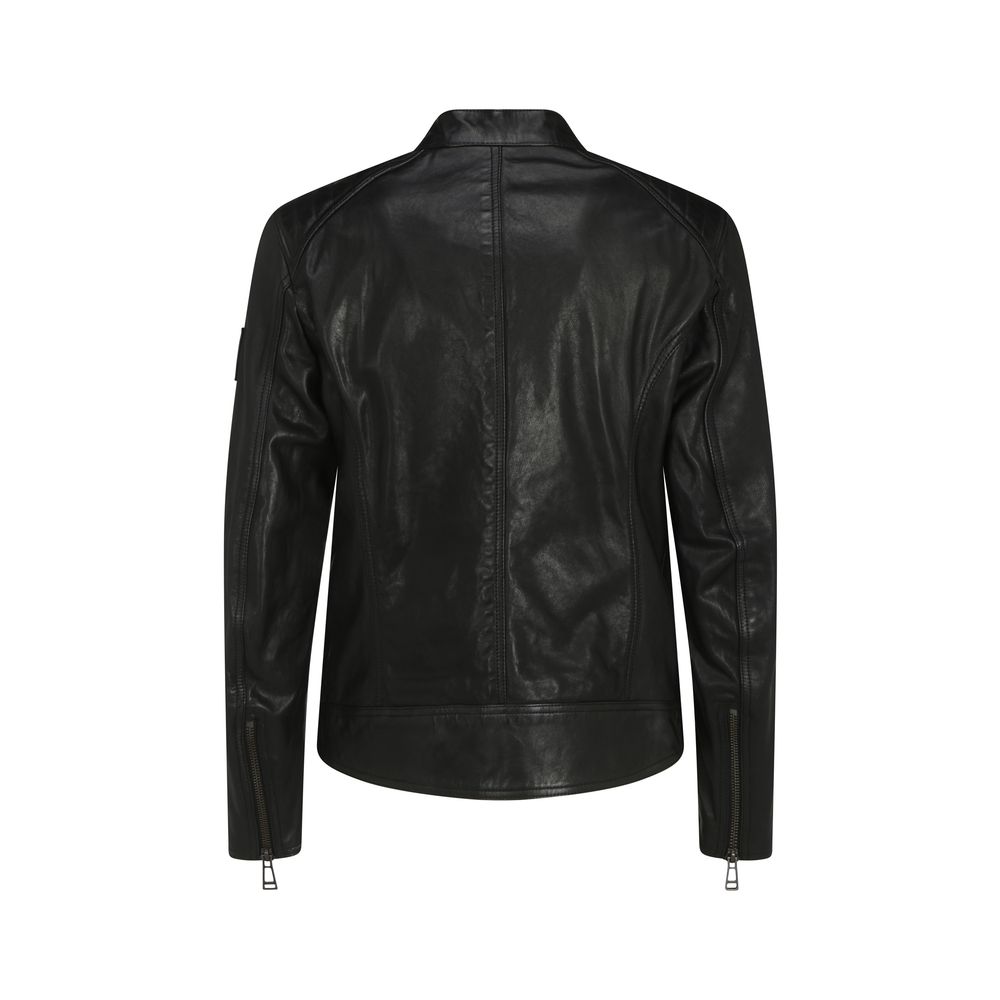 Belstaff Black Leather Jacket | Regal Royce