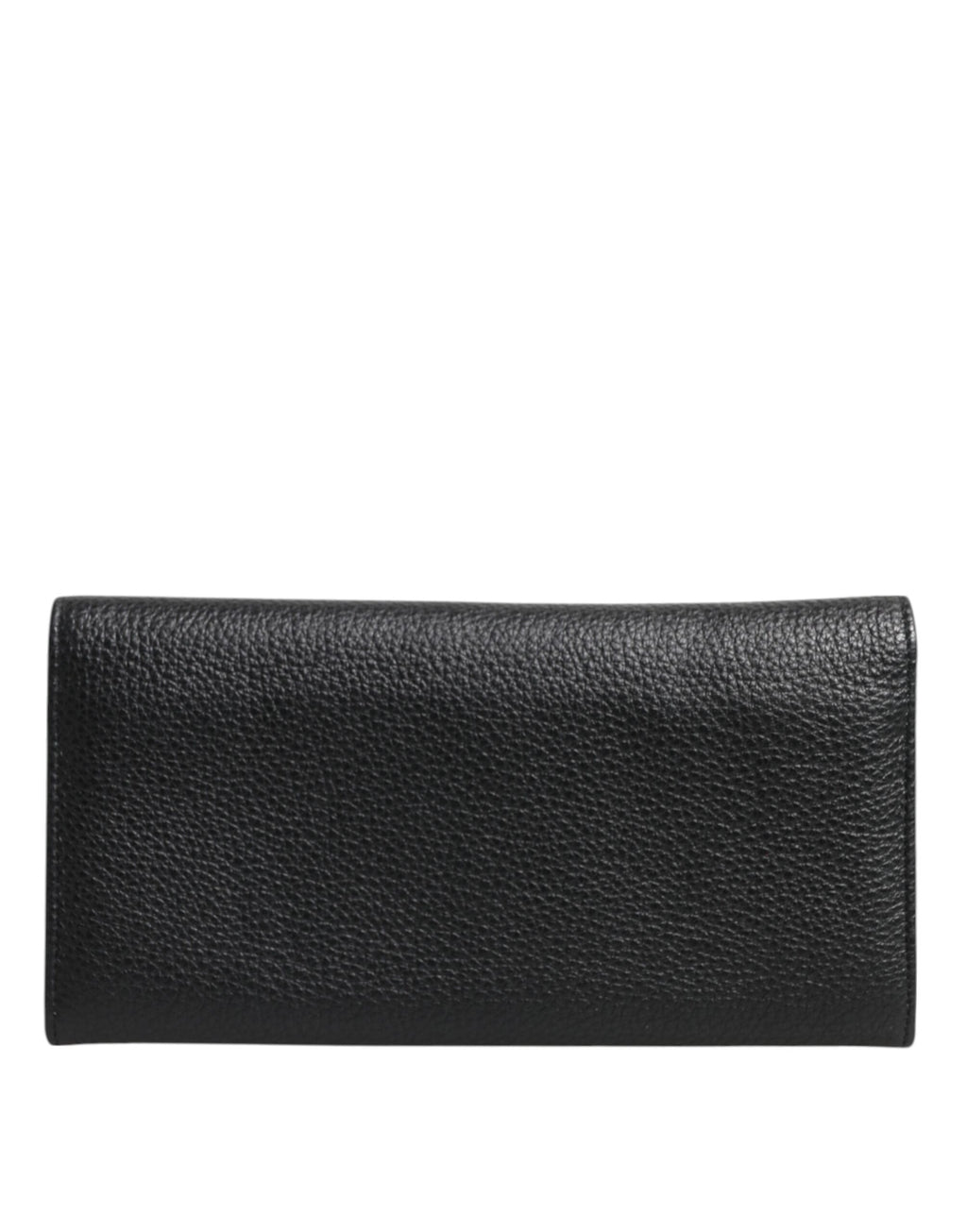 Dolce & Gabbana Black Leather Logo Plaque Trifold Card Holder Wallet