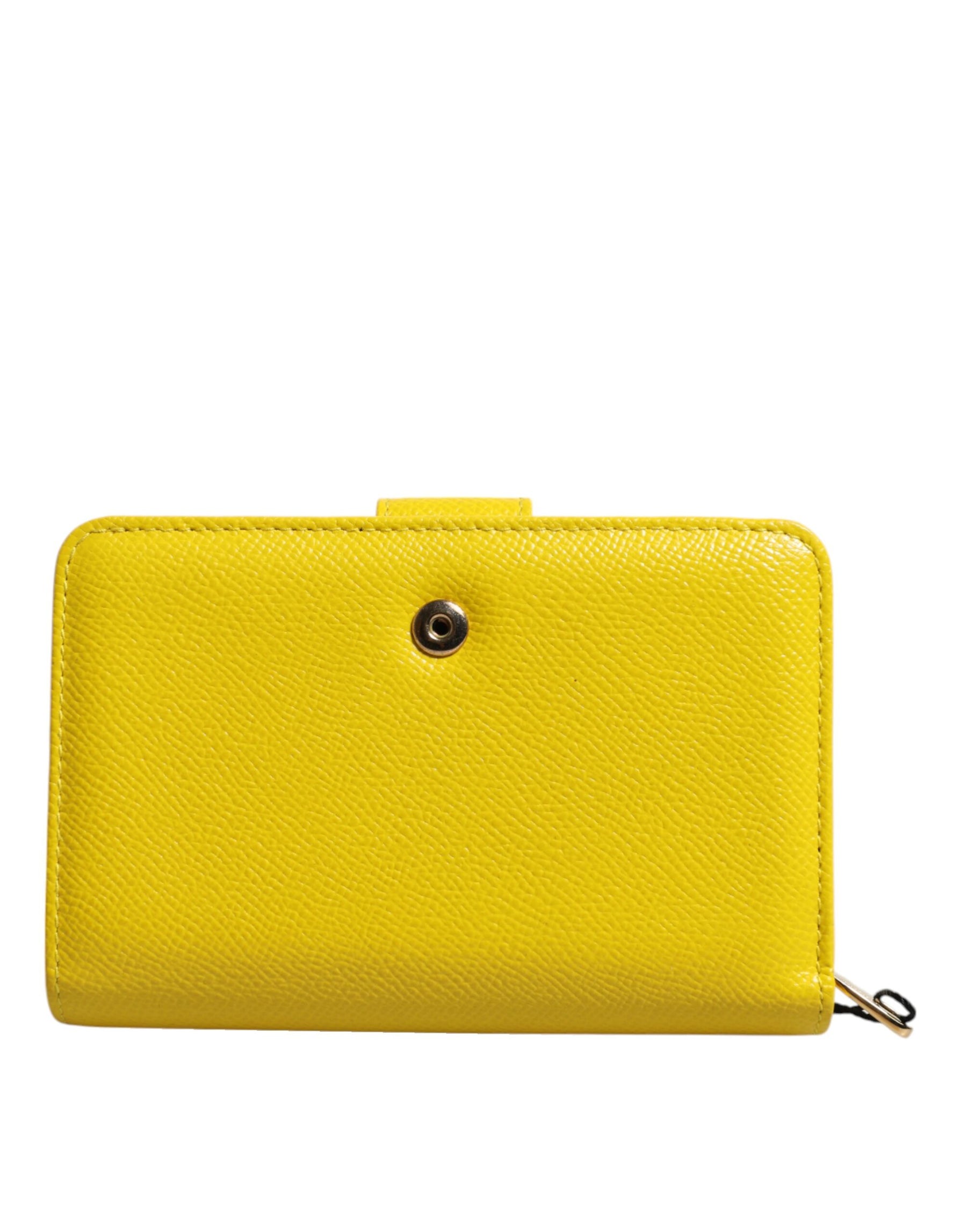 Dolce & Gabbana Yellow Leather Bifold Continental Clutch Wallet | Regal Royce