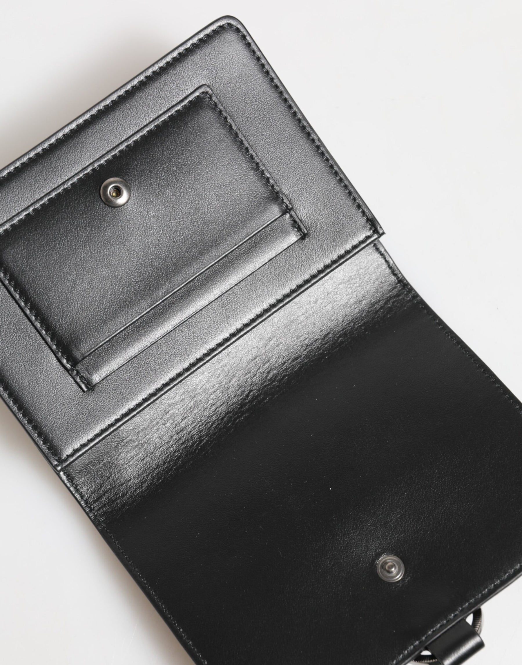 Dolce & Gabbana Black Leather Crystal Embellished Card Holder Wallet | Regal Royce