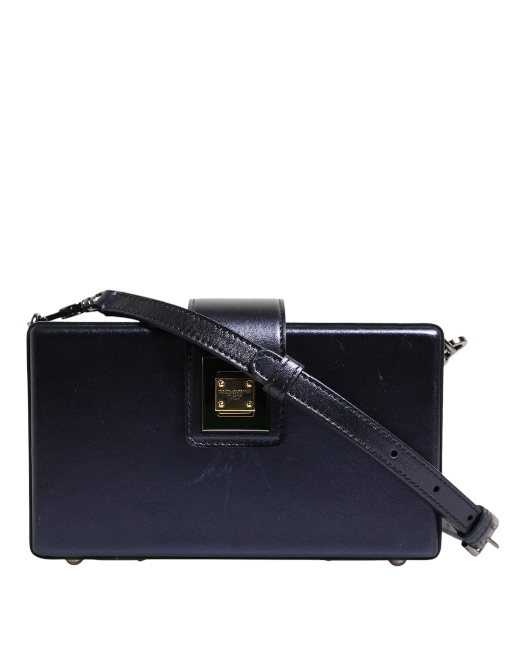 Dolce & Gabbana Blue DG BOX Lambskin Leather Crossbody Strap Bag | Regal Royce