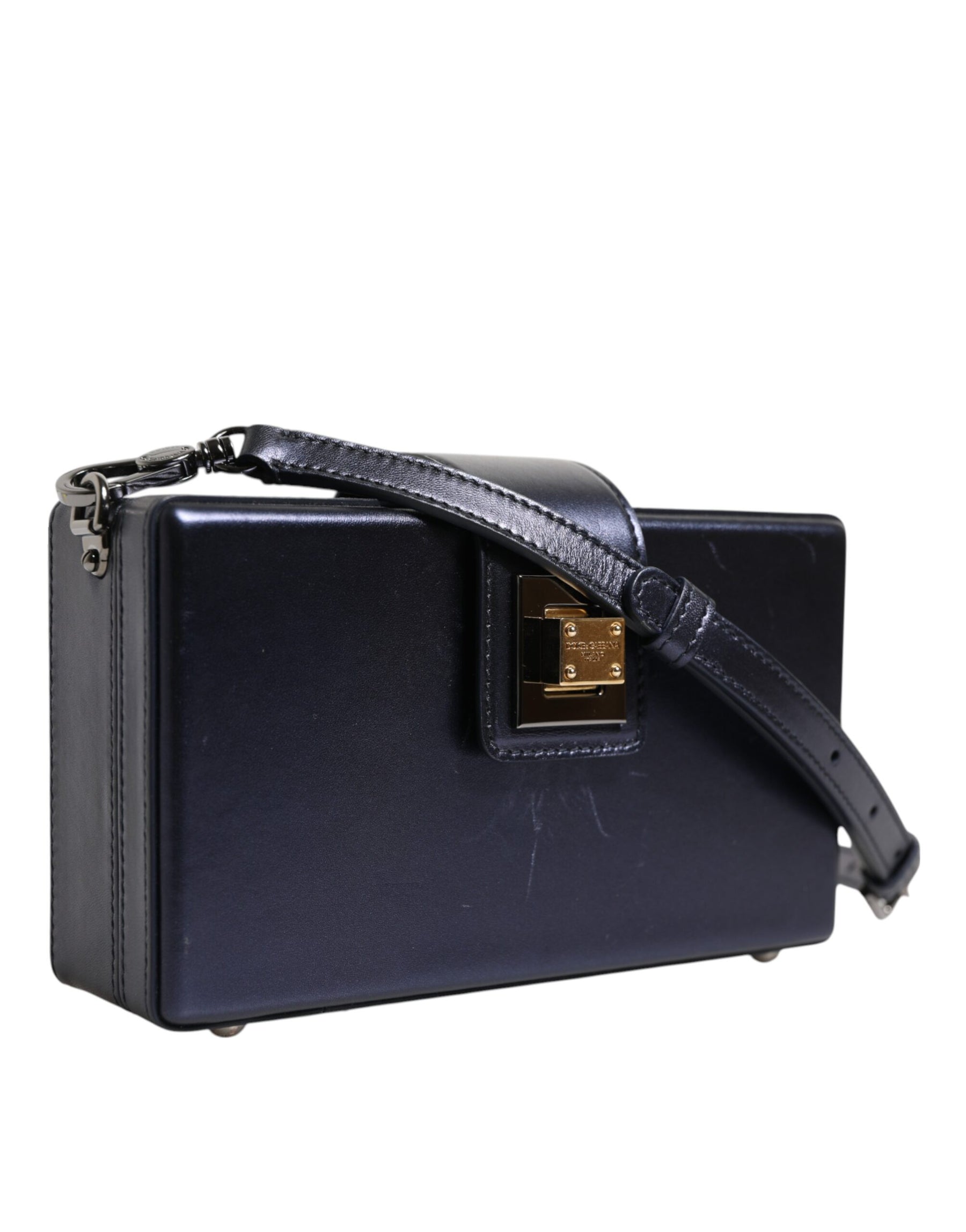 Dolce & Gabbana Blue DG BOX Lambskin Leather Crossbody Strap Bag | Regal Royce