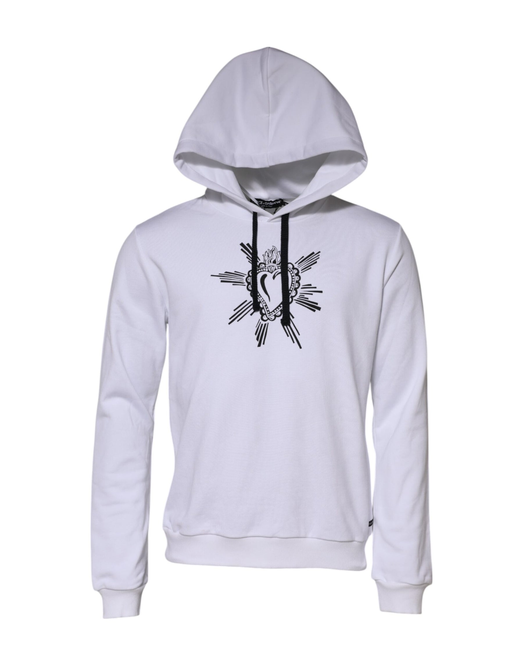 Dolce & Gabbana White Sacred Heart Hooded Sweatshirt Sweater | Regal Royce