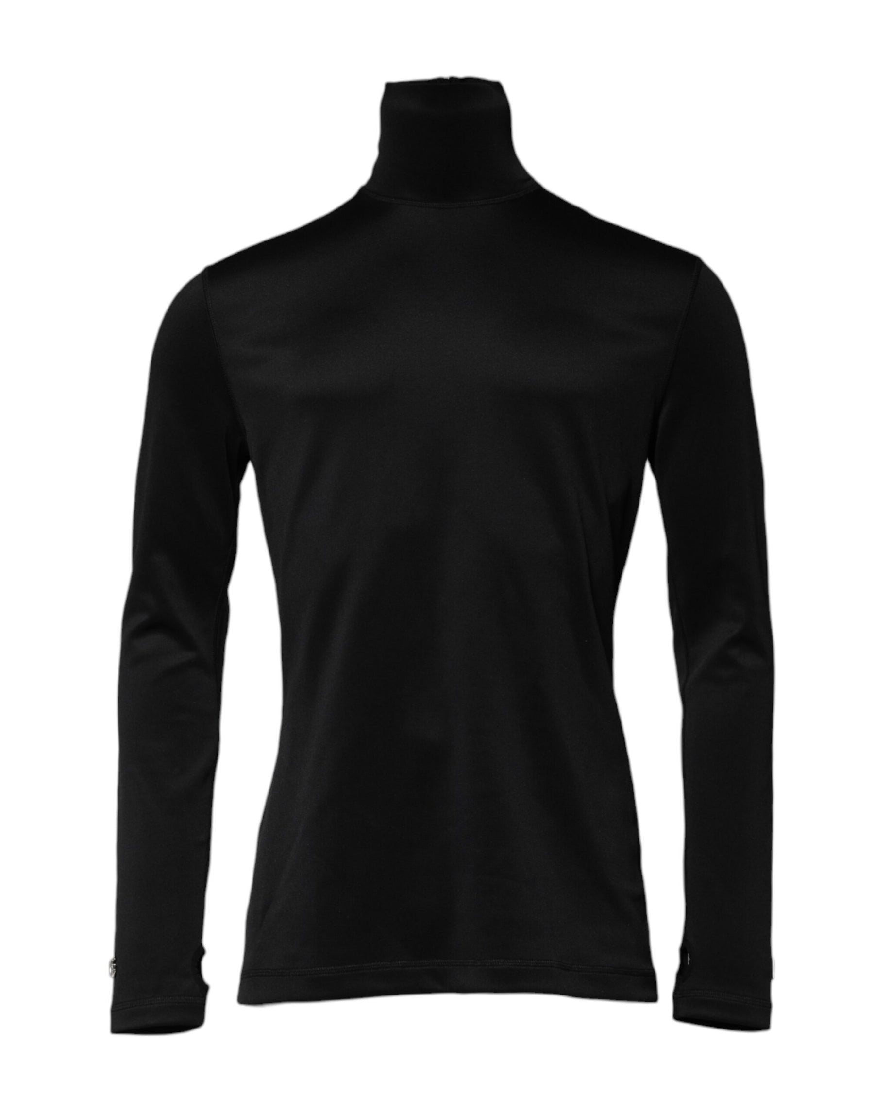 Dolce & Gabbana Black Polyester Turtleneck Pullover Sweater | Regal Royce