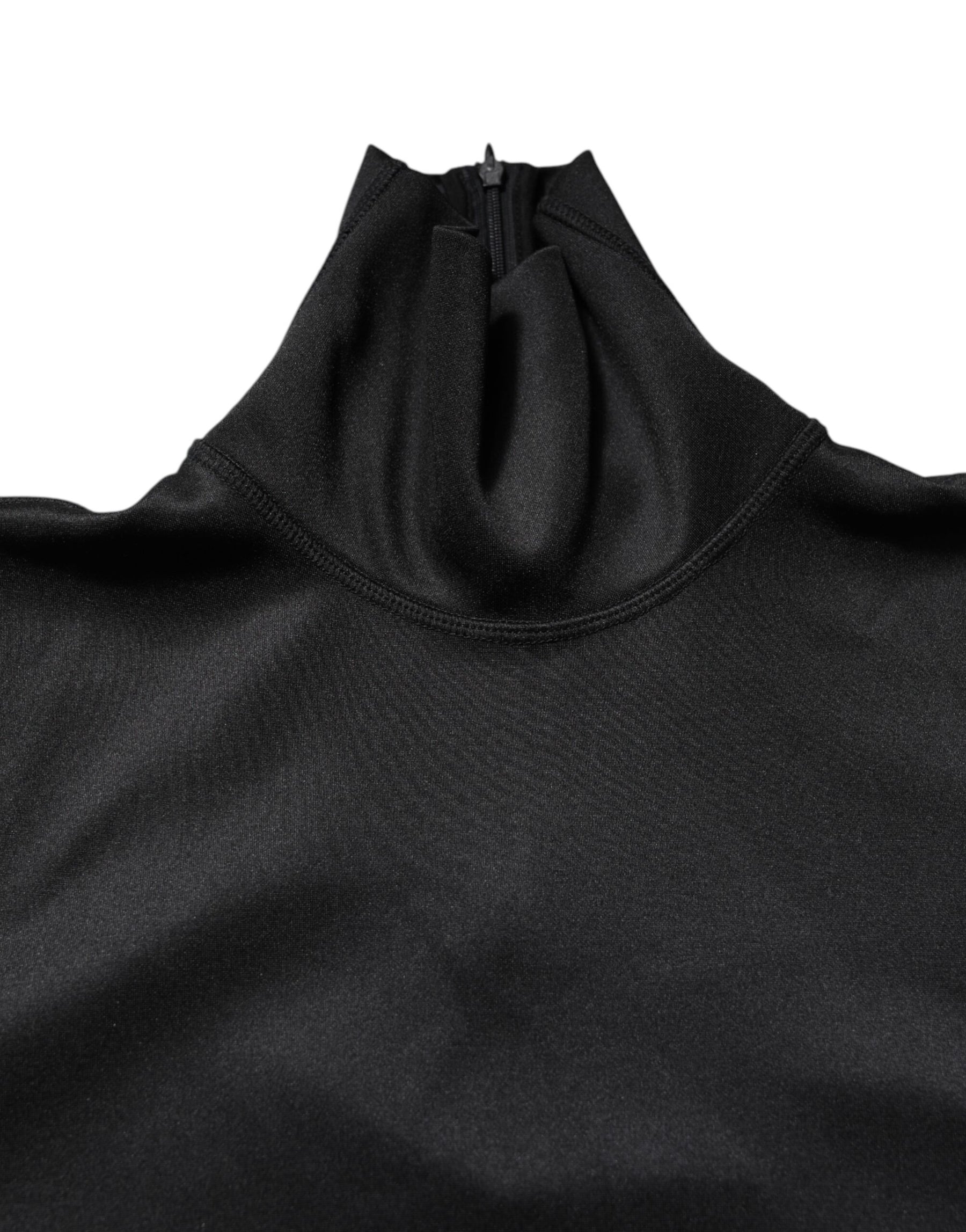 Dolce & Gabbana Black Polyester Turtleneck Pullover Sweater | Regal Royce