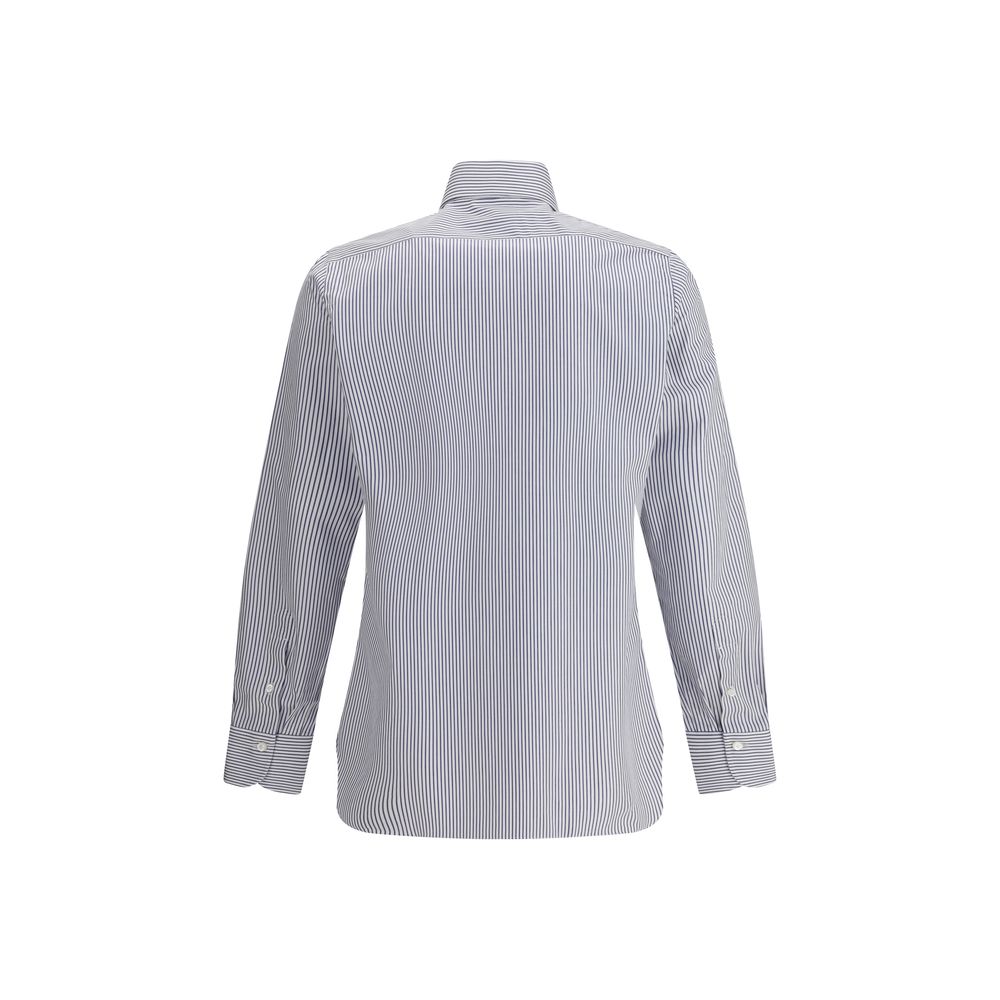 Finamore Blue Cotton Pattern Shirt | Regal Royce