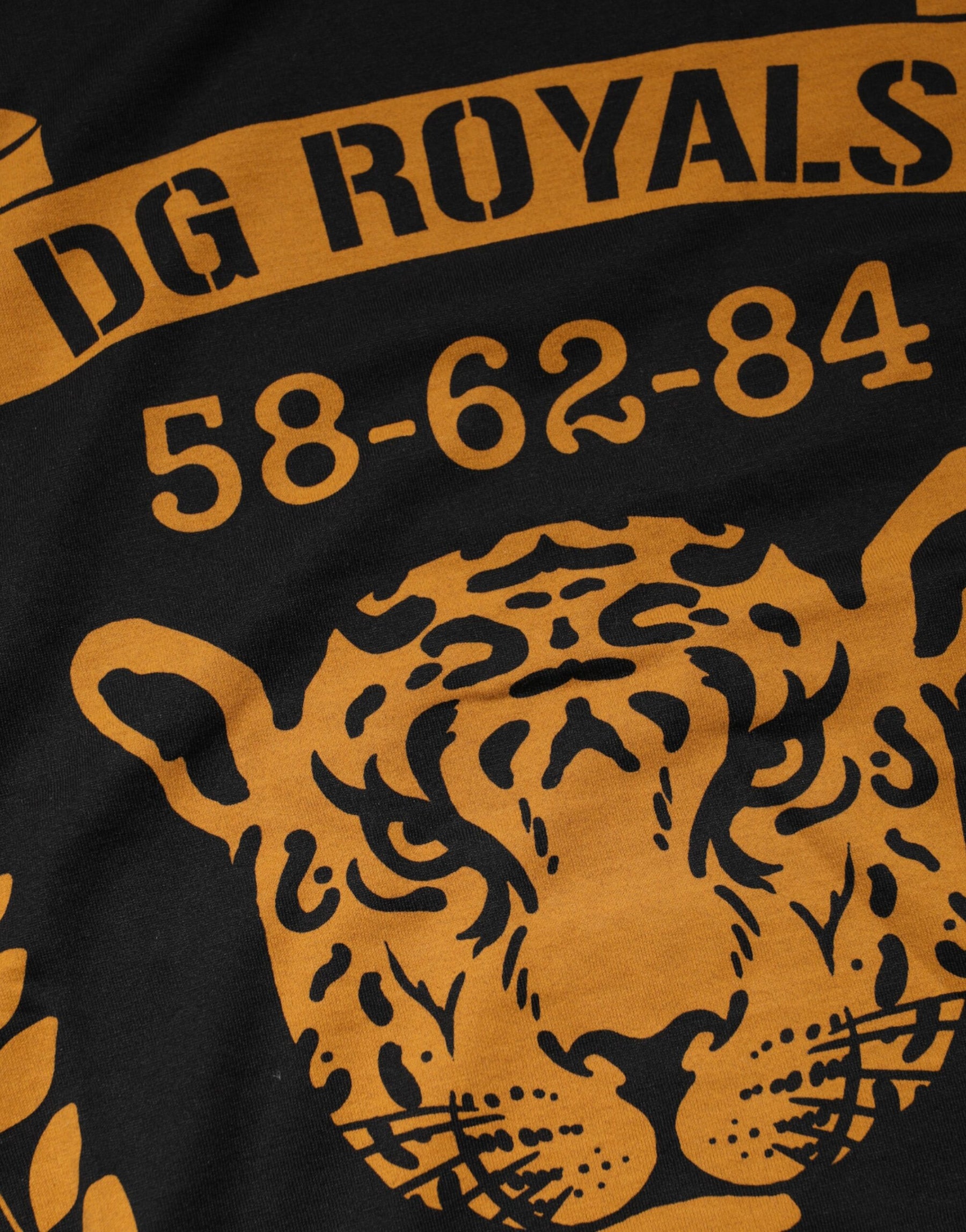 Dolce & Gabbana Black DG Royals Cotton Crew Neck T-shirt | Regal Royce