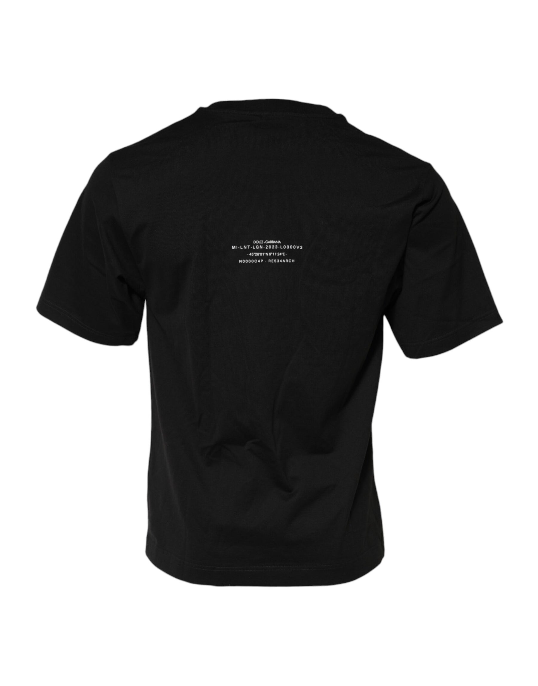 Dolce & Gabbana Black DG Vib3 Print Cotton Crew Neck T-shirt | Regal Royce
