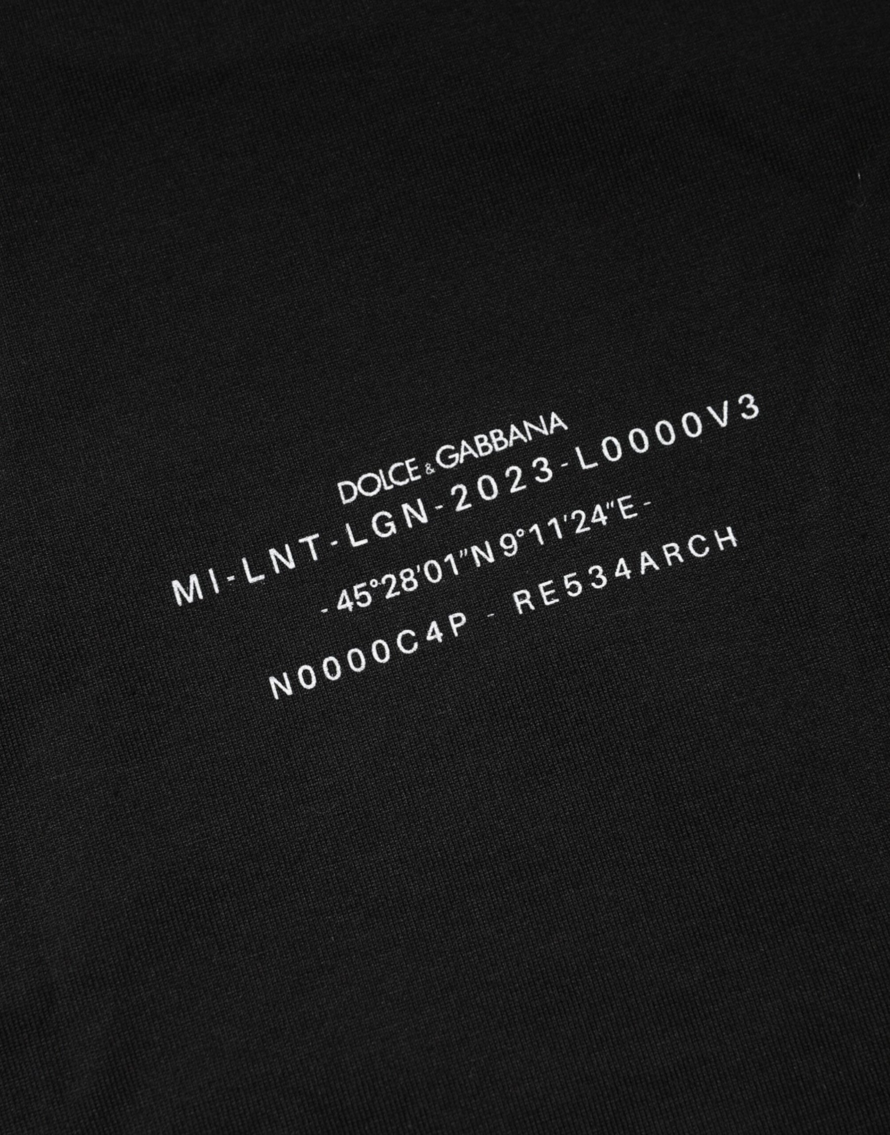 Dolce & Gabbana Black DG Vib3 Print Cotton Crew Neck T-shirt | Regal Royce