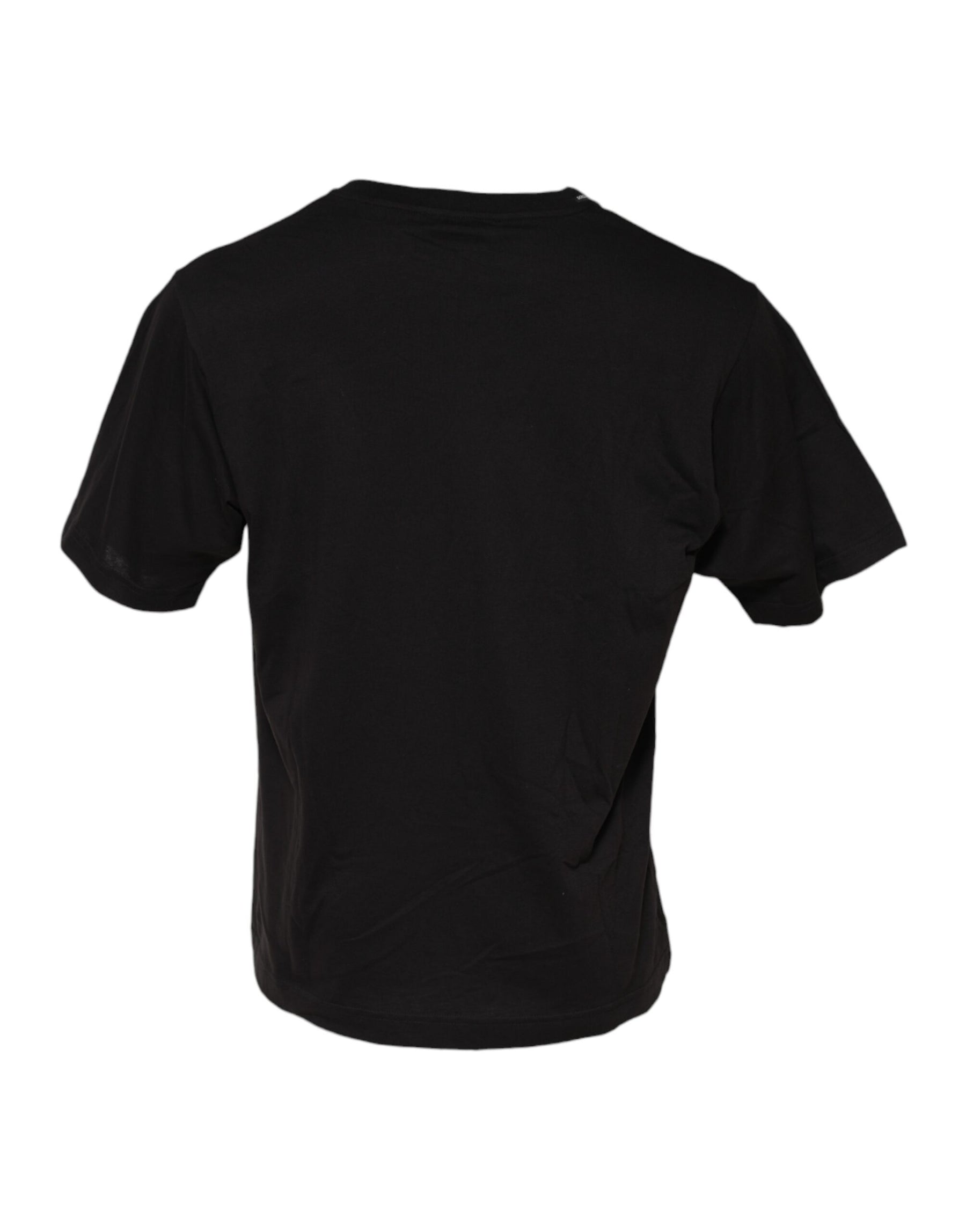 Dolce & Gabbana Black Minimalist Cotton Crew Neck T-shirt | Regal Royce