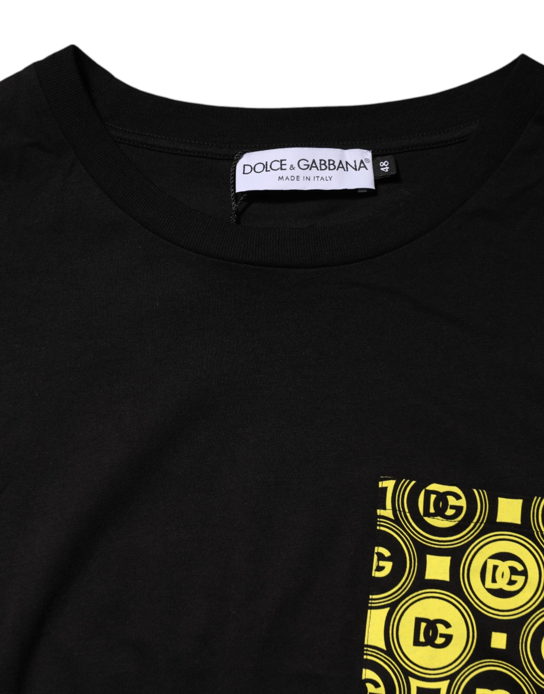 Dolce & Gabbana Black Minimalist Cotton Crew Neck T-shirt | Regal Royce