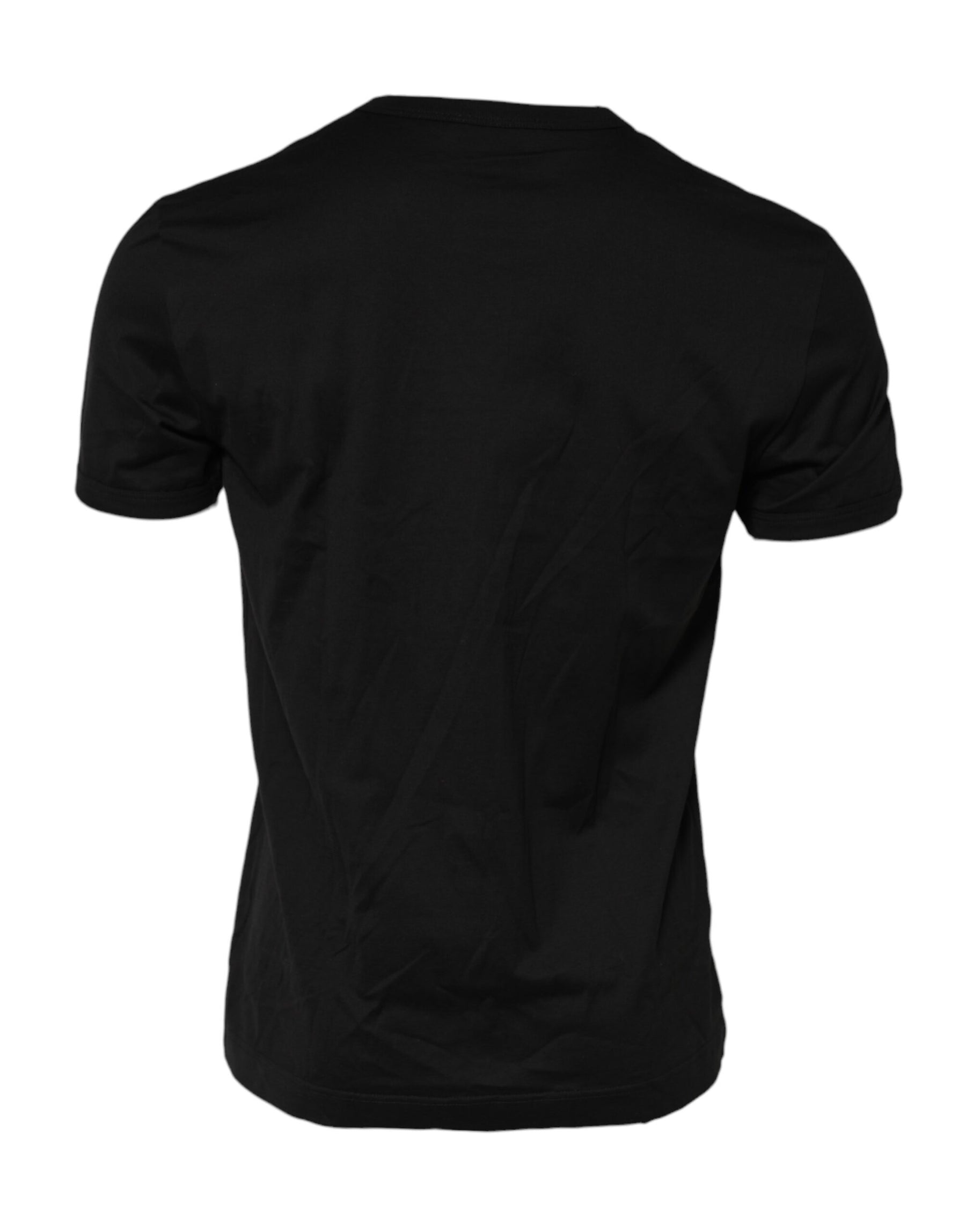 Dolce & Gabbana Black DG King Crown Cotton Crew Neck T-shirt | Regal Royce