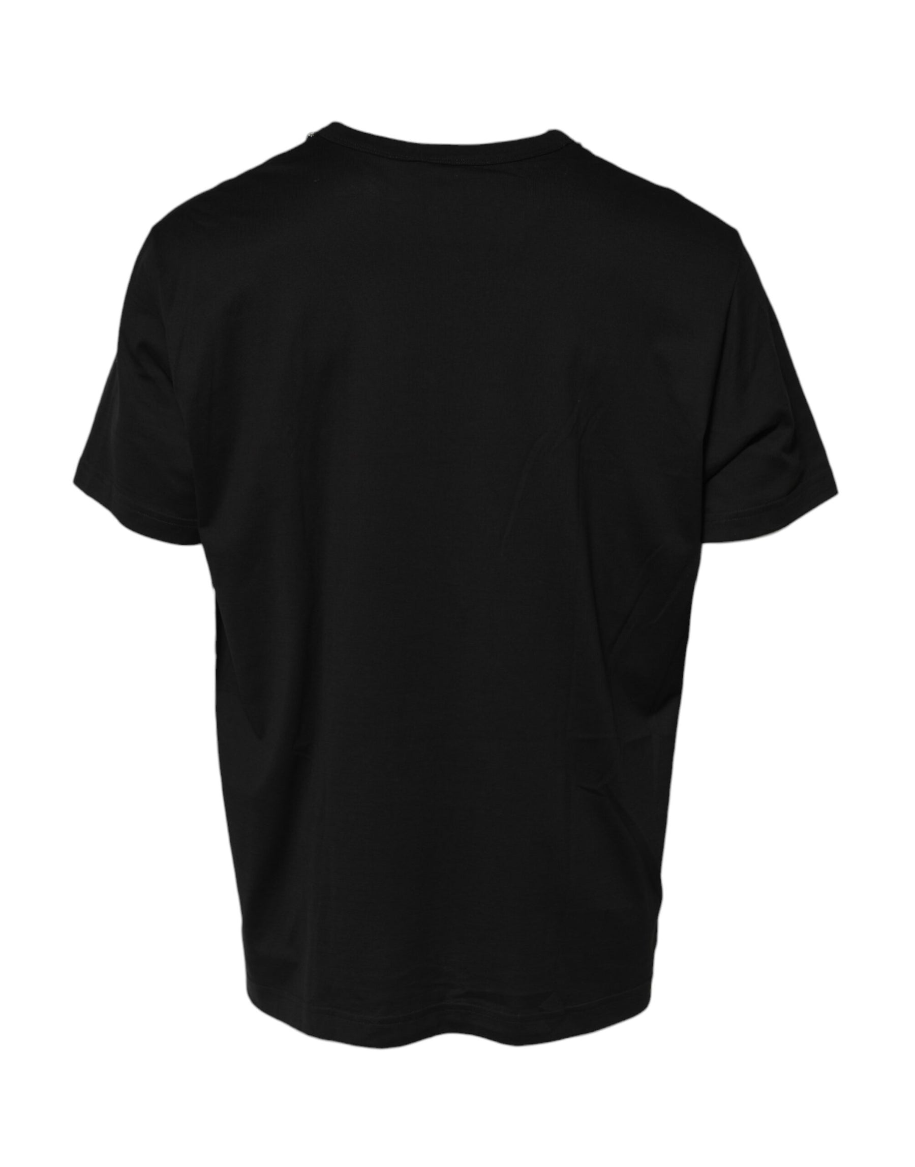 Dolce & Gabbana Black Chain Necklace Cotton Crewneck T-shirt | Regal Royce