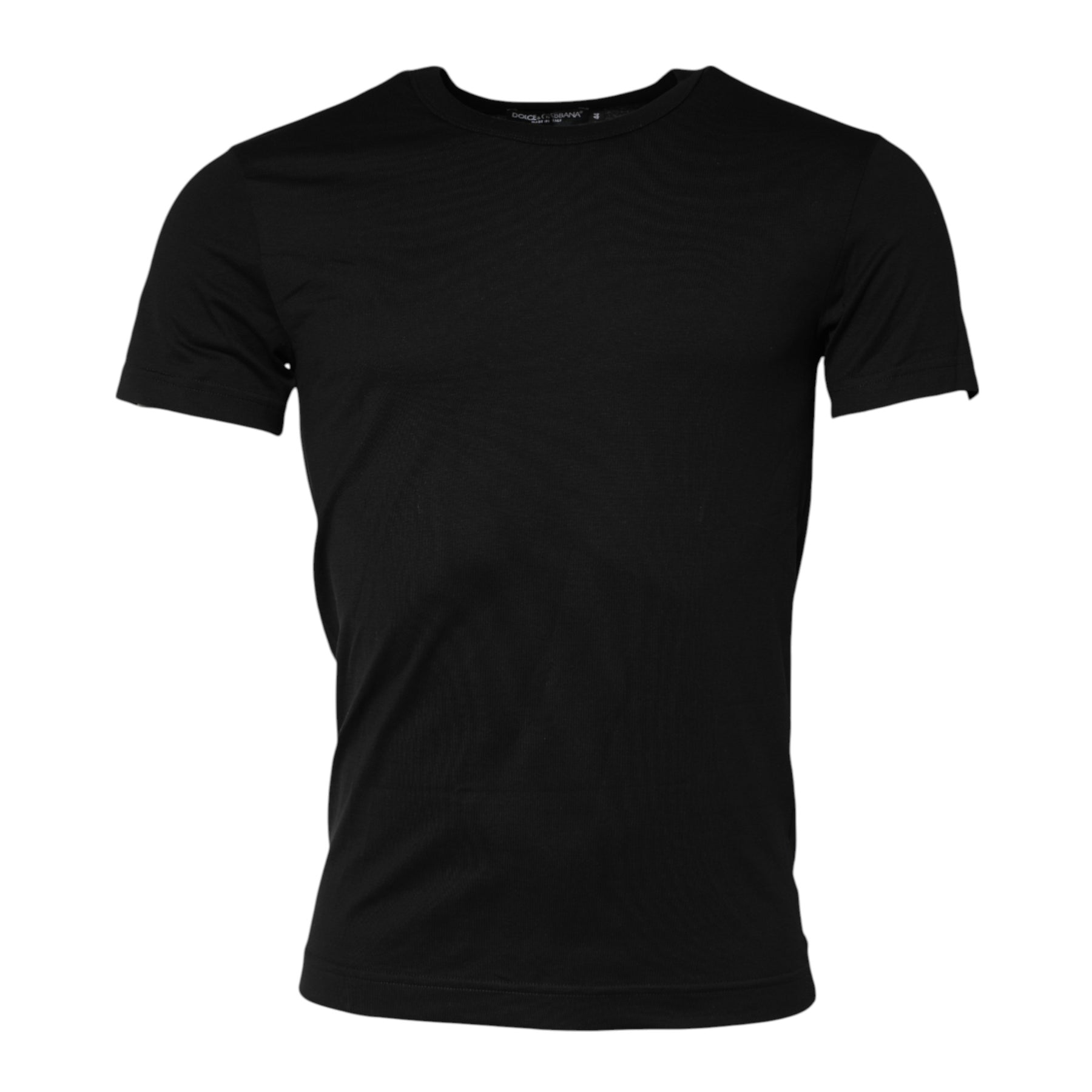 Dolce & Gabbana Black Cotton Crewneck Short Sleeves T-shirt | Regal Royce