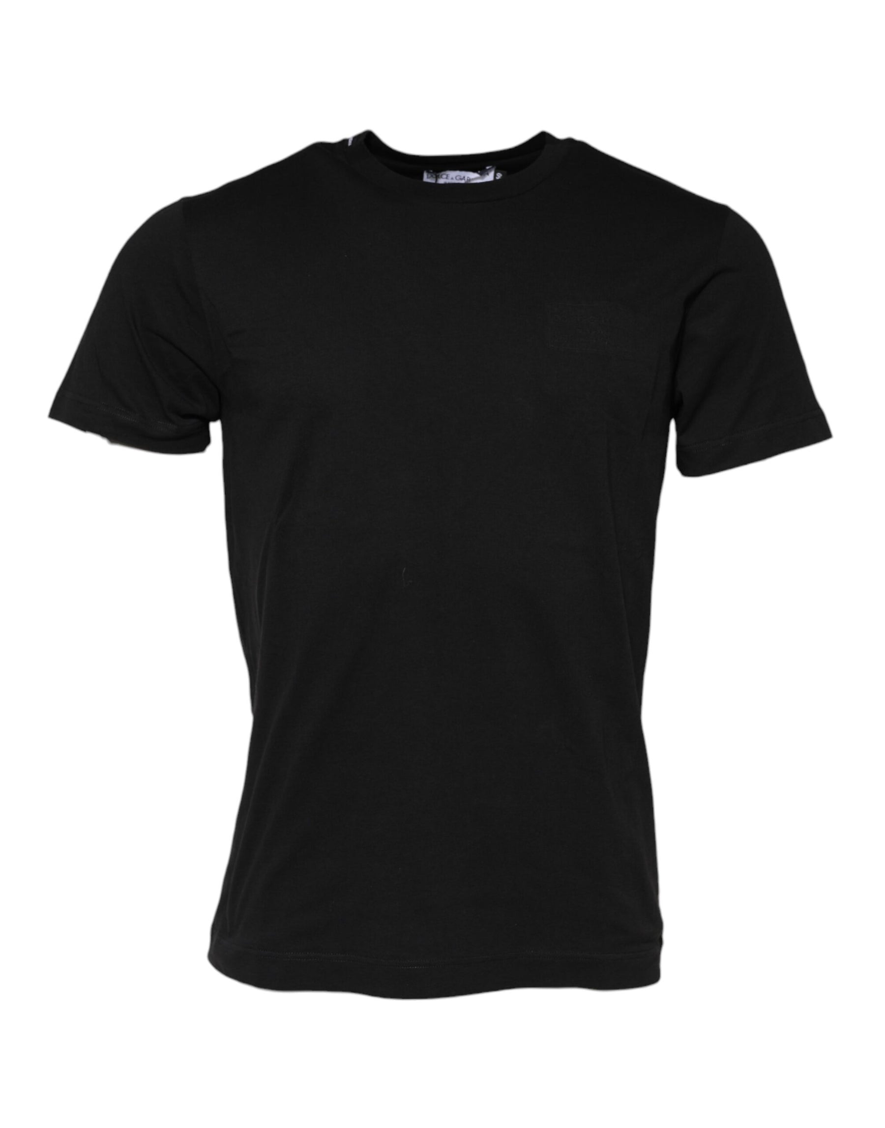 Dolce & Gabbana Black Cotton Crew Neck Short Sleeves T-shirt | Regal Royce