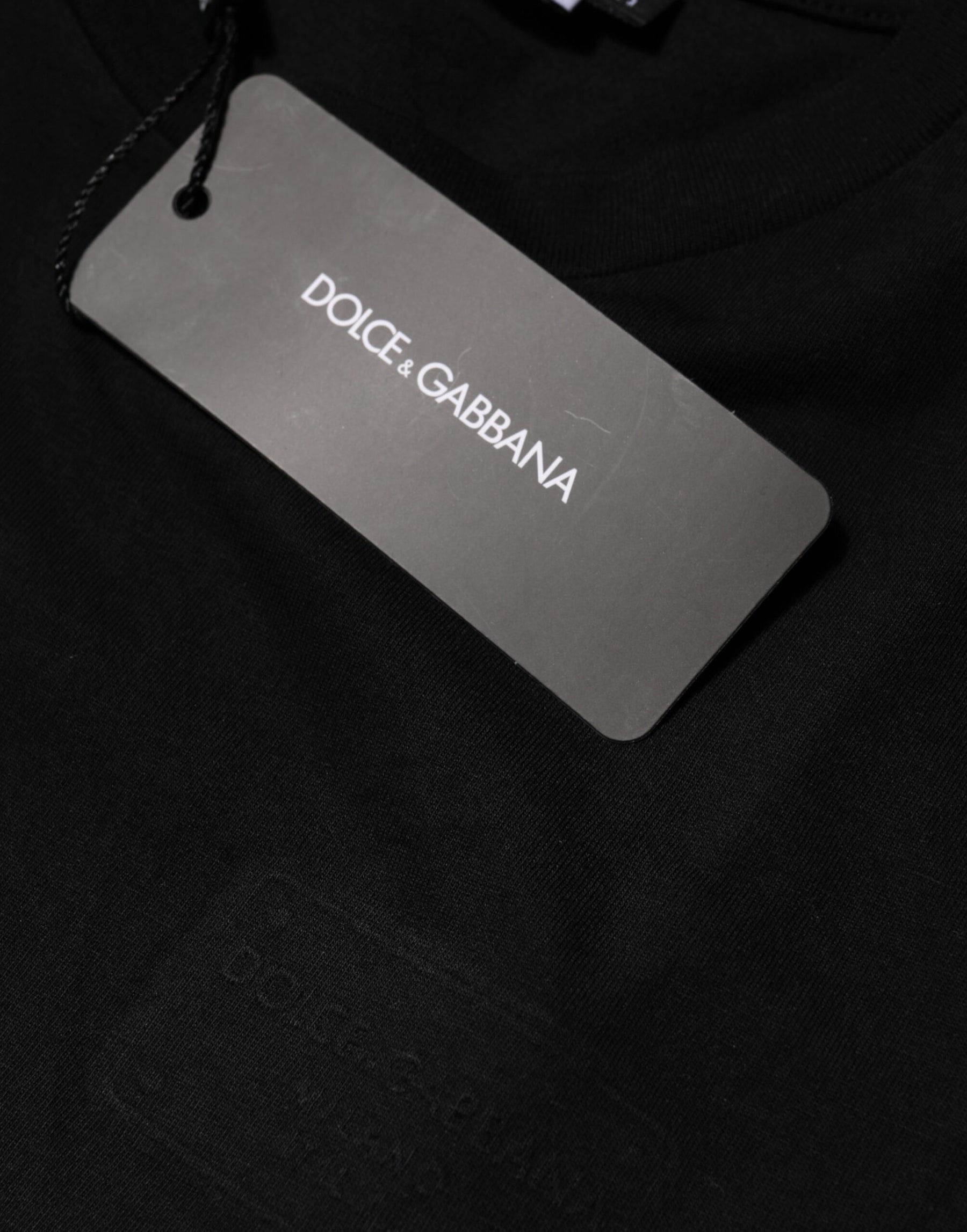 Dolce & Gabbana Black Cotton Crew Neck Short Sleeves T-shirt | Regal Royce