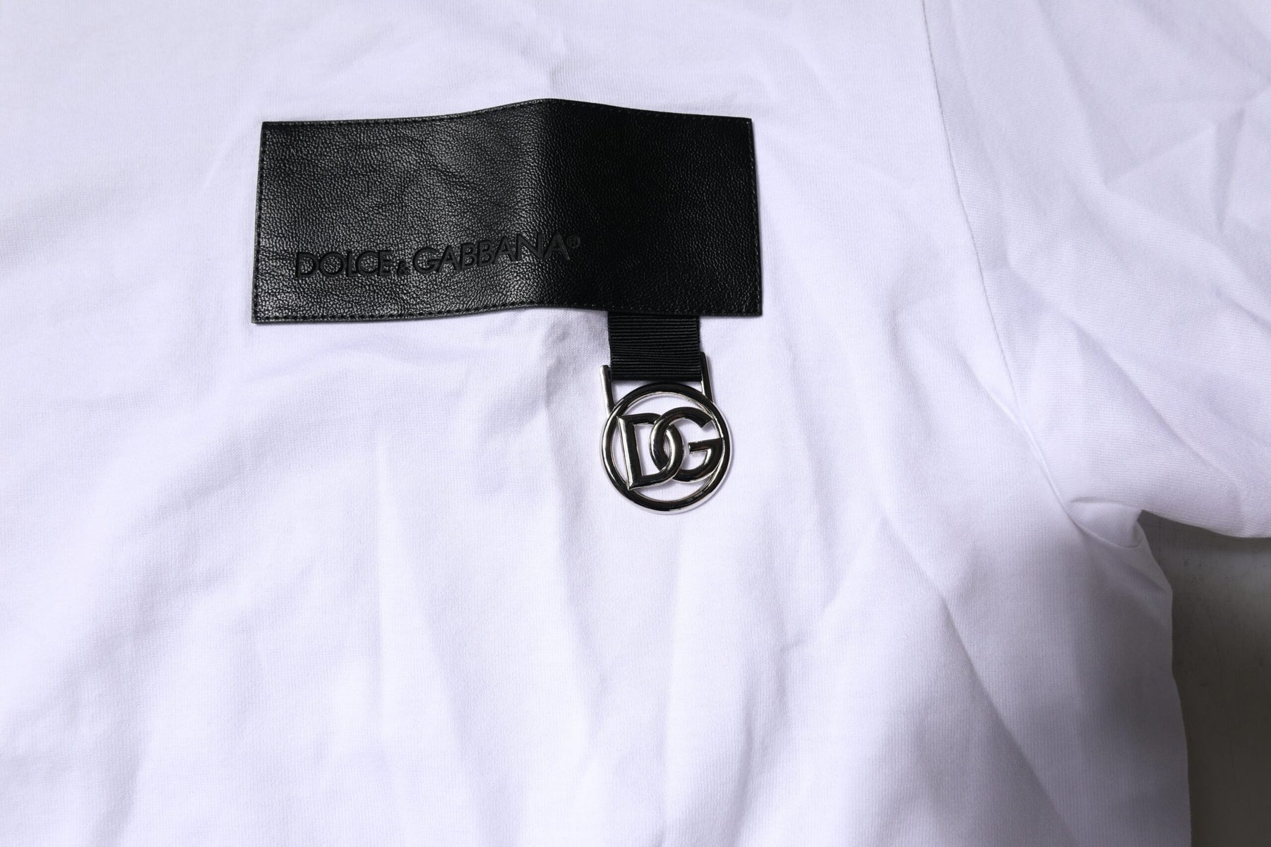 Dolce & Gabbana White Logo Crew Neck Short Sleeves T-shirt | Regal Royce