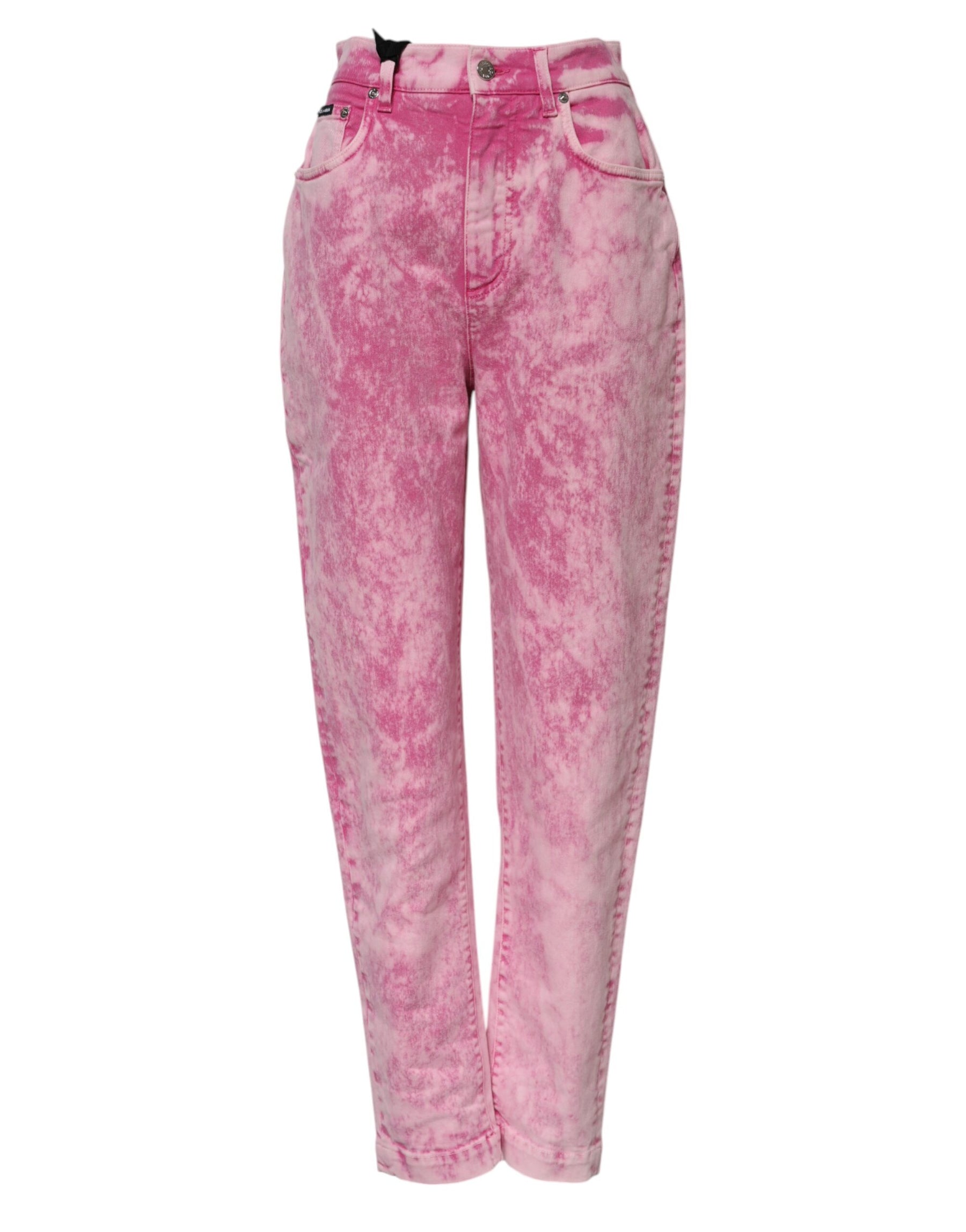 Dolce & Gabbana Pink Tie Dye High Waist Tapered Denim Jeans | Regal Royce