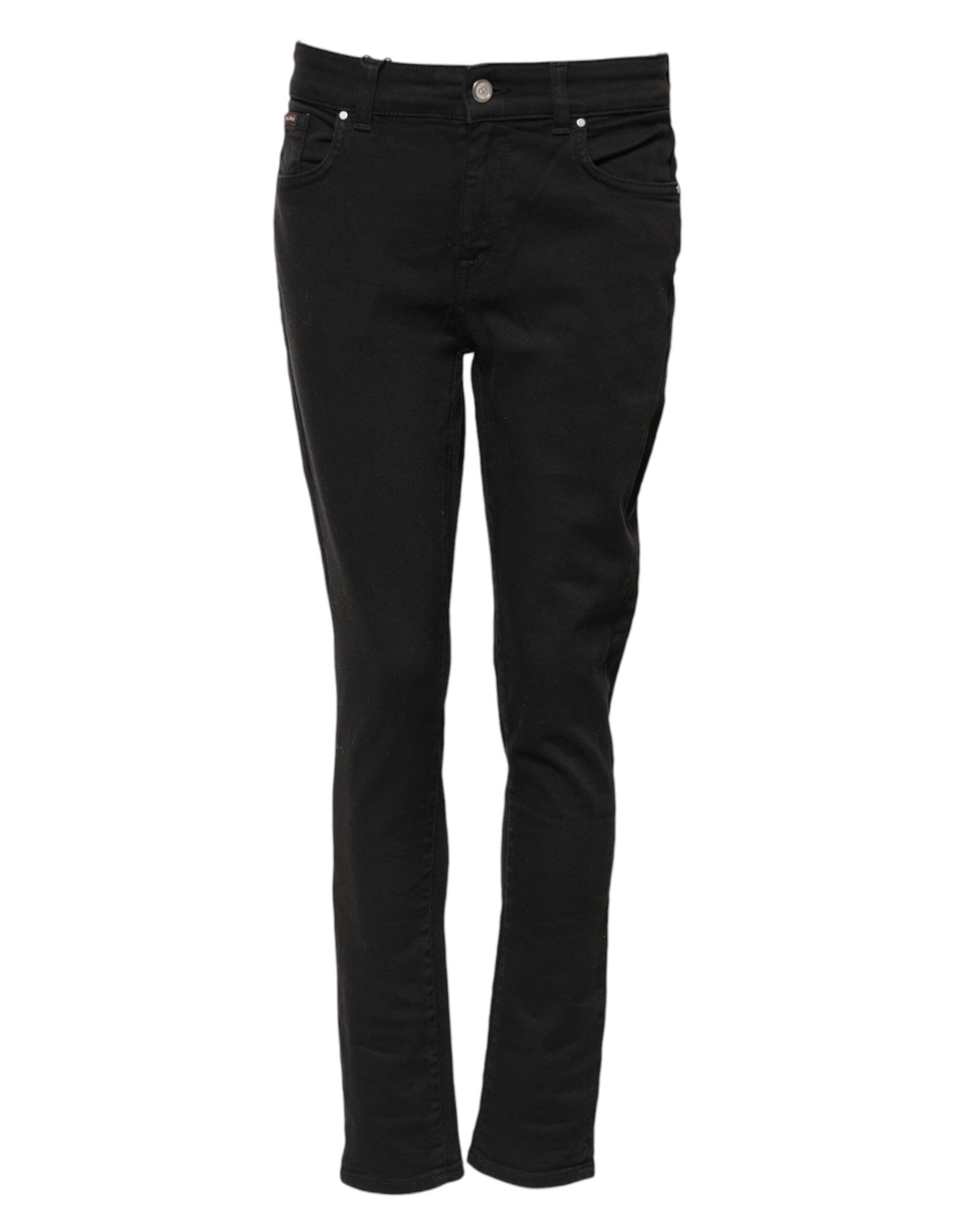 Dolce & Gabbana Black Cotton Skinny Mid Waist Denim Jeans | Regal Royce