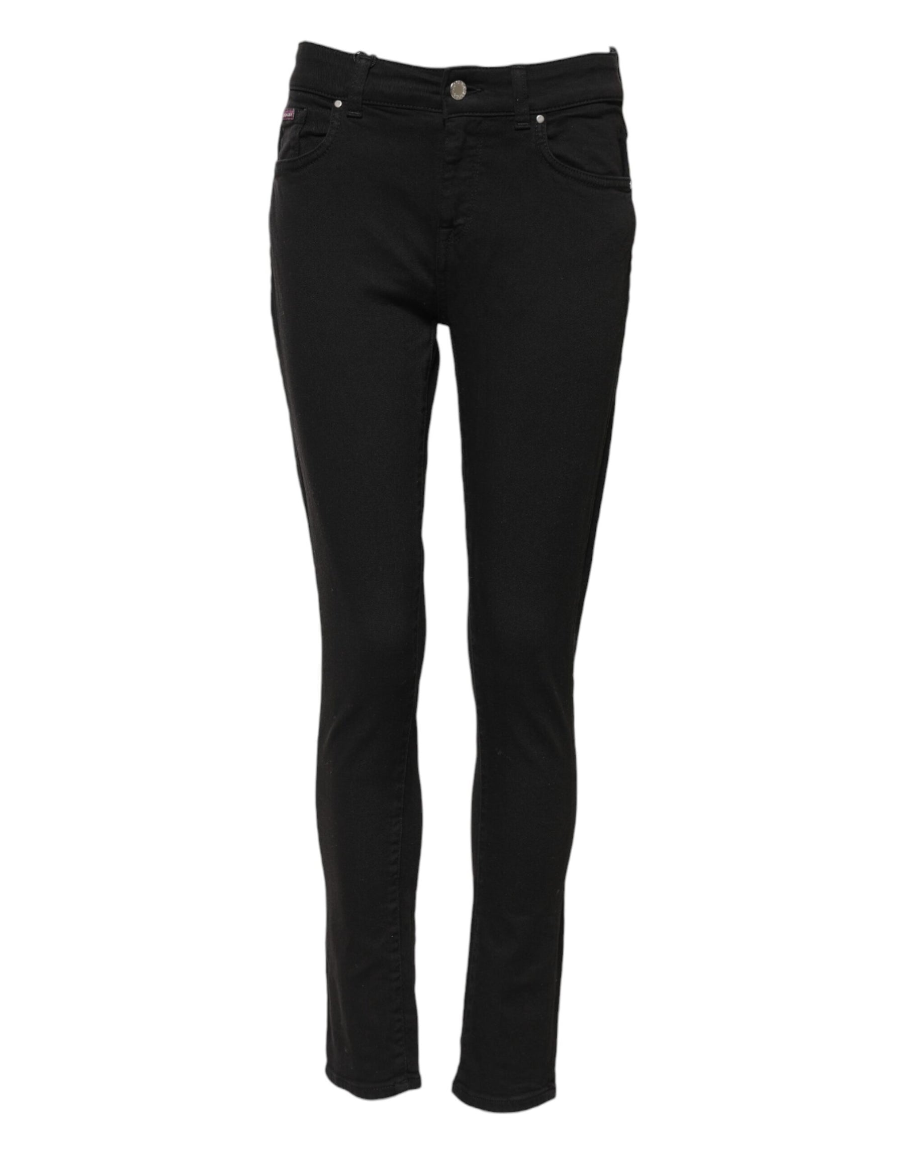 Dolce & Gabbana Black Cotton Skinny Mid Waist Denim Jeans | Regal Royce